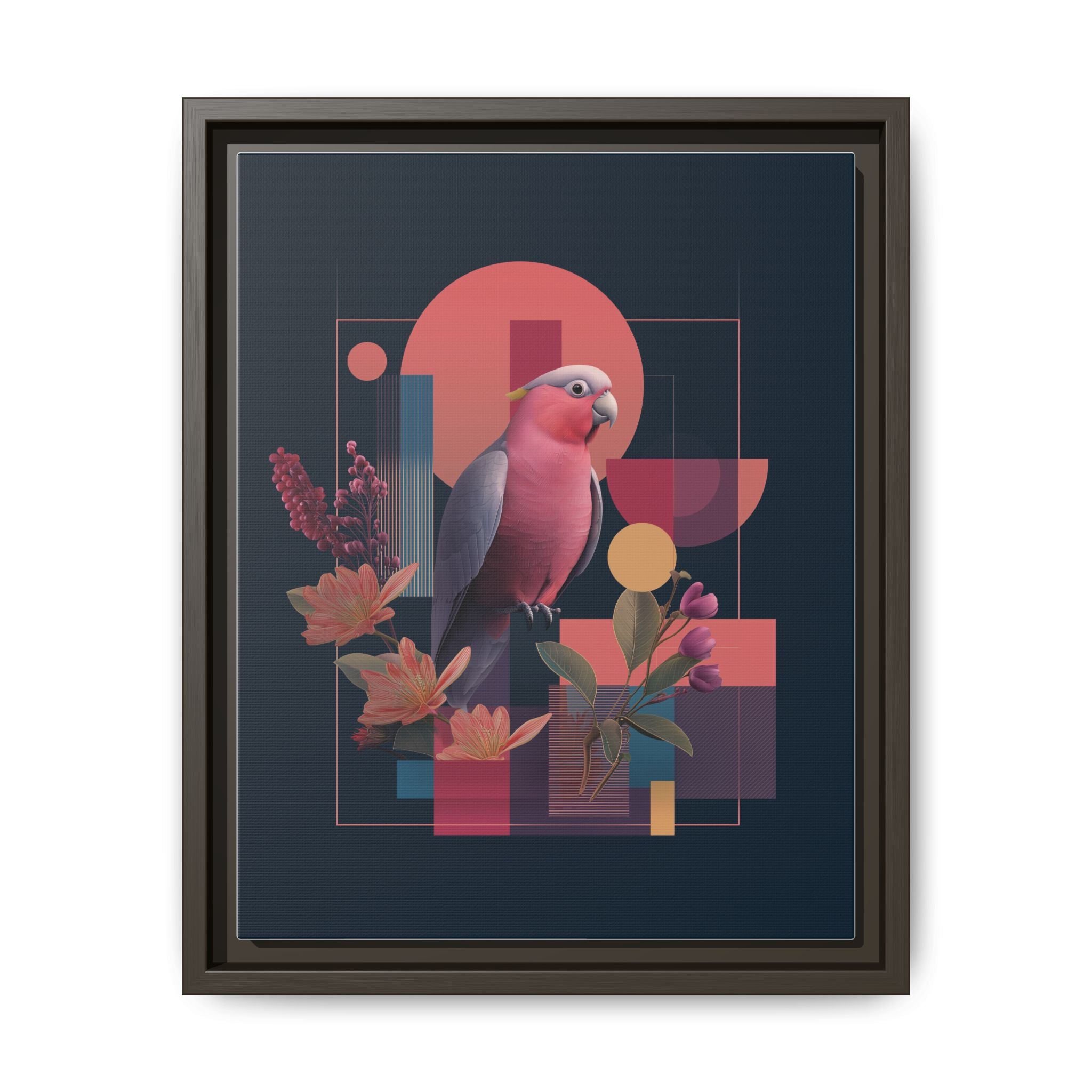 Geometric Rose Galah: Digital Art Deco, Retro-Futuristic Parrot Composition   |    Custom Orders Available