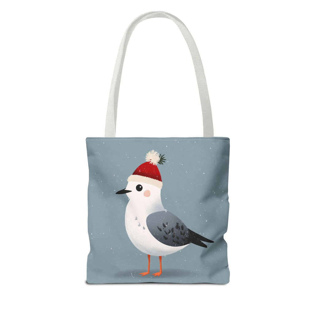 Christmas Seagull Tote Bag, Holiday Shopping Bag, Eco-Friendly Gift Bag, Cute Coastal Accessories, Winter Tote for Bird Lovers