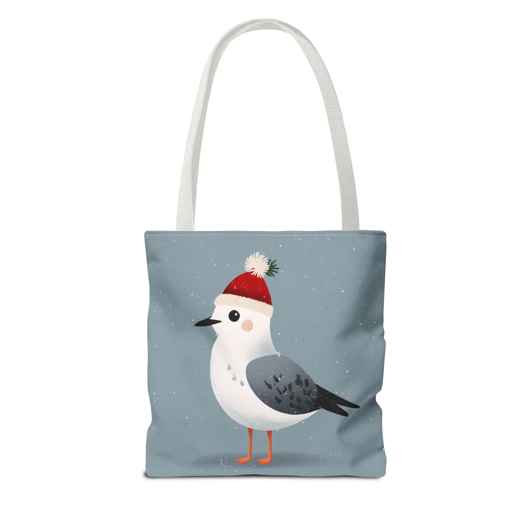 Christmas Seagull Tote Bag, Holiday Shopping Bag, Eco-Friendly Gift Bag, Cute Coastal Accessories, Winter Tote for Bird Lovers