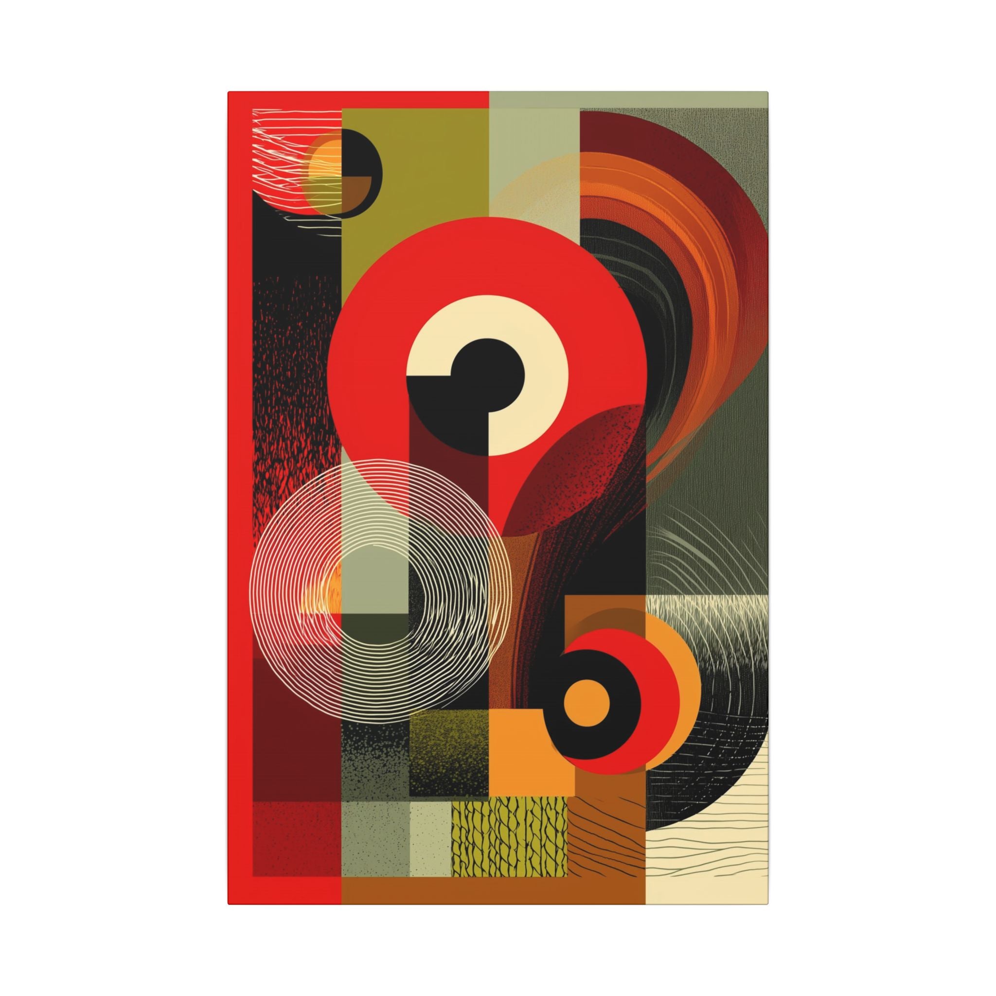 Geometric Convergence: Mid-Century Modern Abstract, Constructivist Design Principles, Bold Chromatic Composition   |   Custom Orders