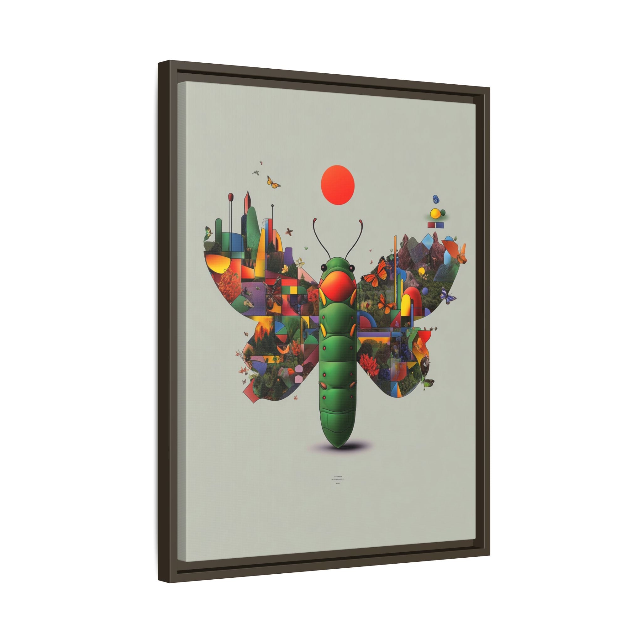 Geometric Chrysalis Framed Print : Butterfly Transformation, Digital Abstract Landscape Metaphor   |  Personalized & Custom Orders