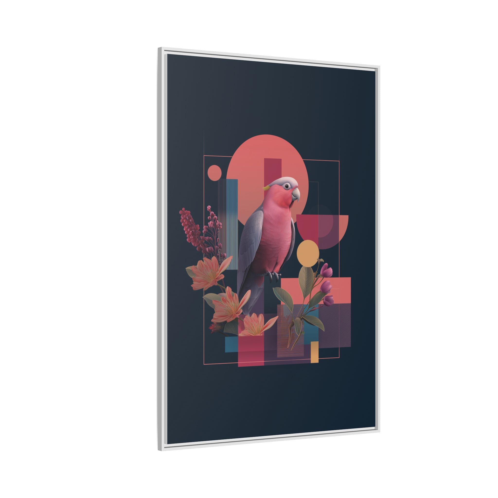 Geometric Rose Galah: Digital Art Deco, Retro-Futuristic Parrot Composition   |    Custom Orders Available