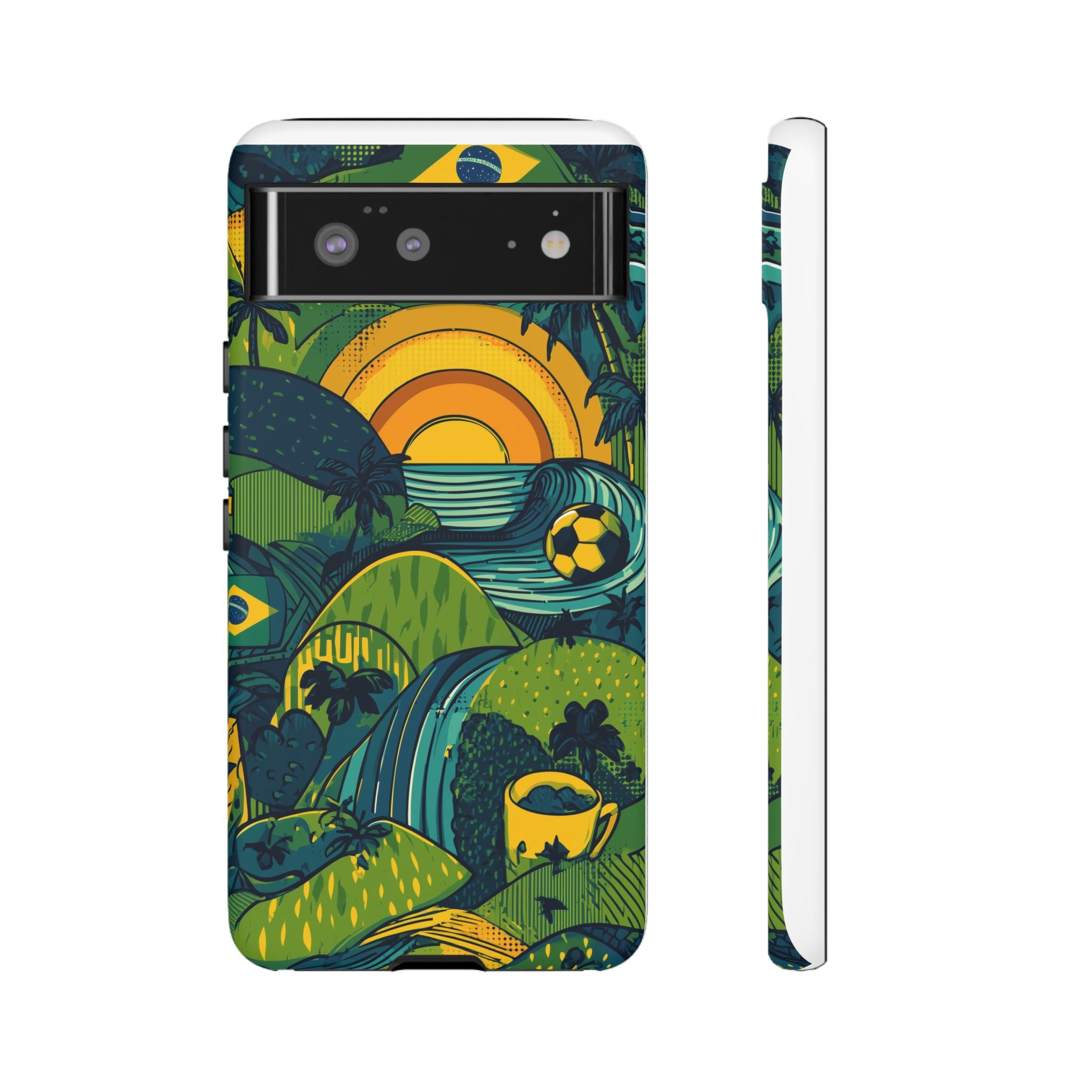 Brazil Tough Cases: Sporty Tropical Phone Case, Fun Beach Vibe Phone Accessory, Summer Travel Gift, Colorful Phone Cover, Casual Style Tech