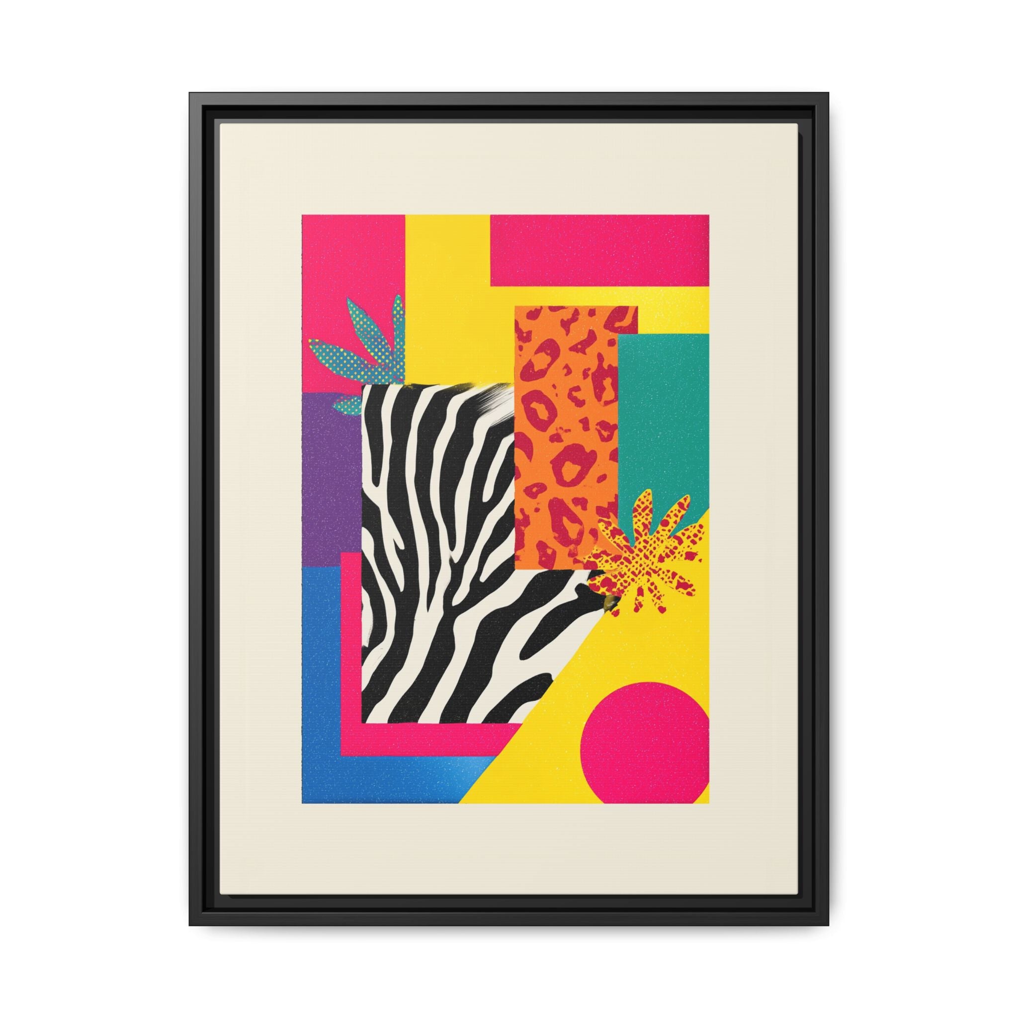 Zebra Stripes & Leopard Spots: 80s Pop Art Design, Memphis Style Graphic, Geometric Color Block Pattern   |   Custom Orders Accepted