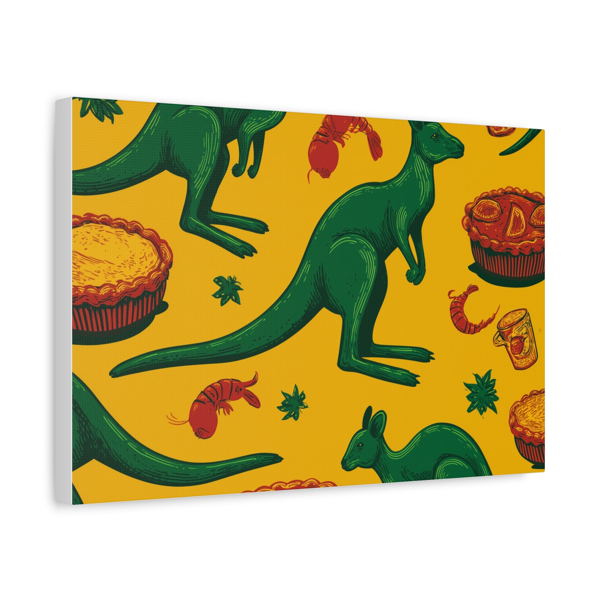 Kangaroo Canvas Wall Art, Vibrant Animal Decor, Unique Gift for Nature Lovers, Fun Kitchen Wall Hanging, Australian Themed Art