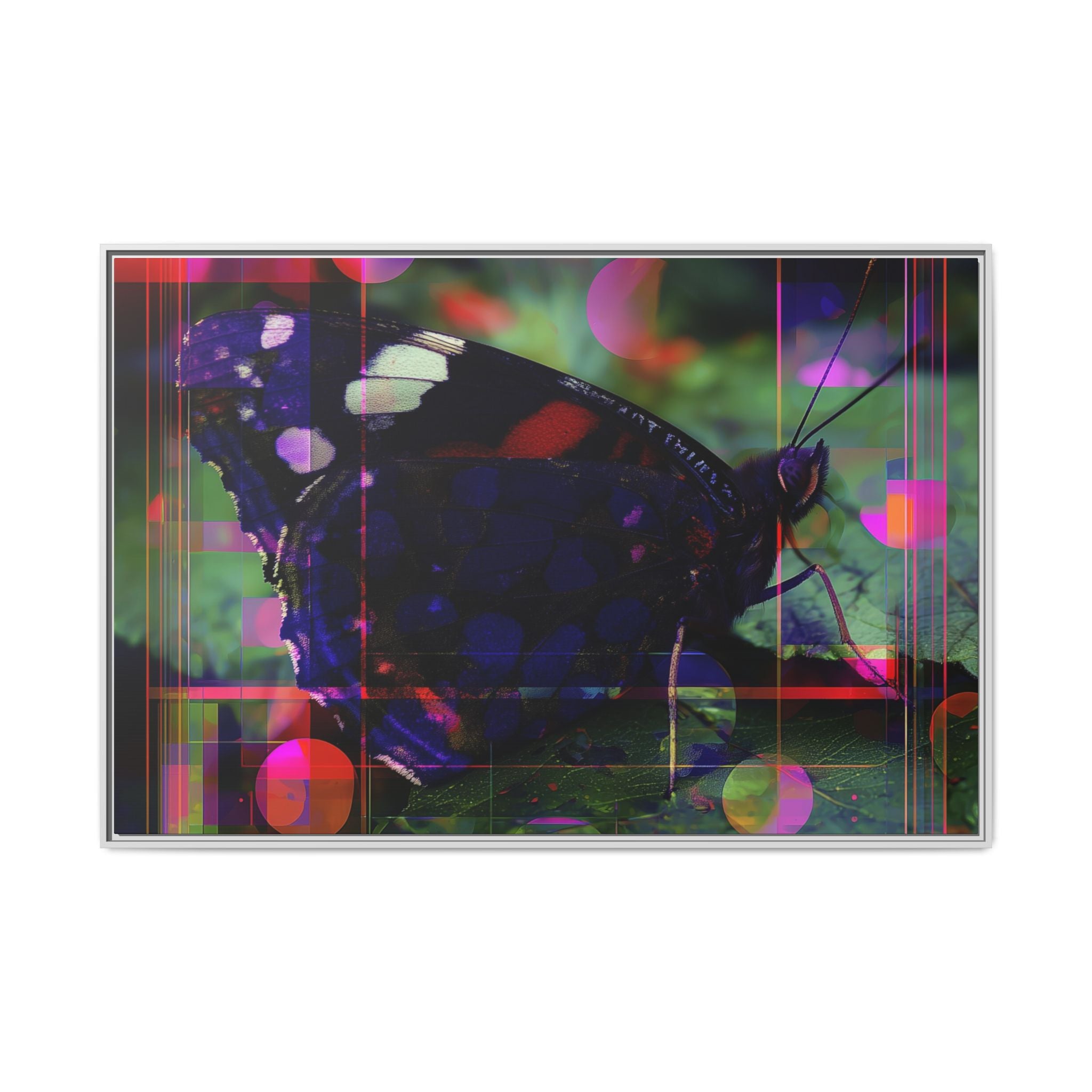 Geometric Butterfly Framed Print: Digital Glitch Butterfly Art, Geometric Nature Photography   |  Personalized & Custom Orders Available