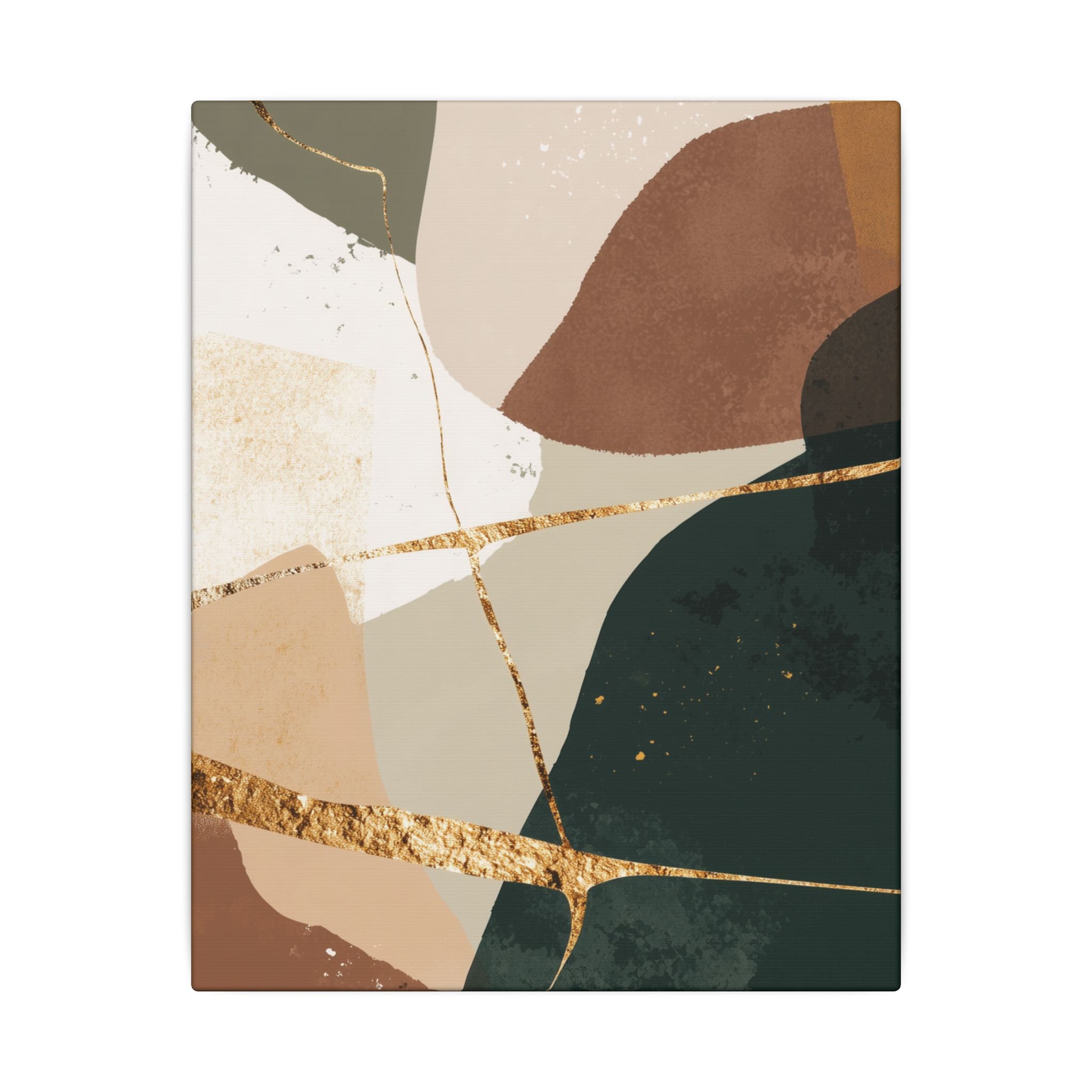 Canvas Print, Abstract Earthy Gold Wall Art, Modern Designer Home Decor, Stretched Matte Canvas; Thick, Multi-Size, Office Decor