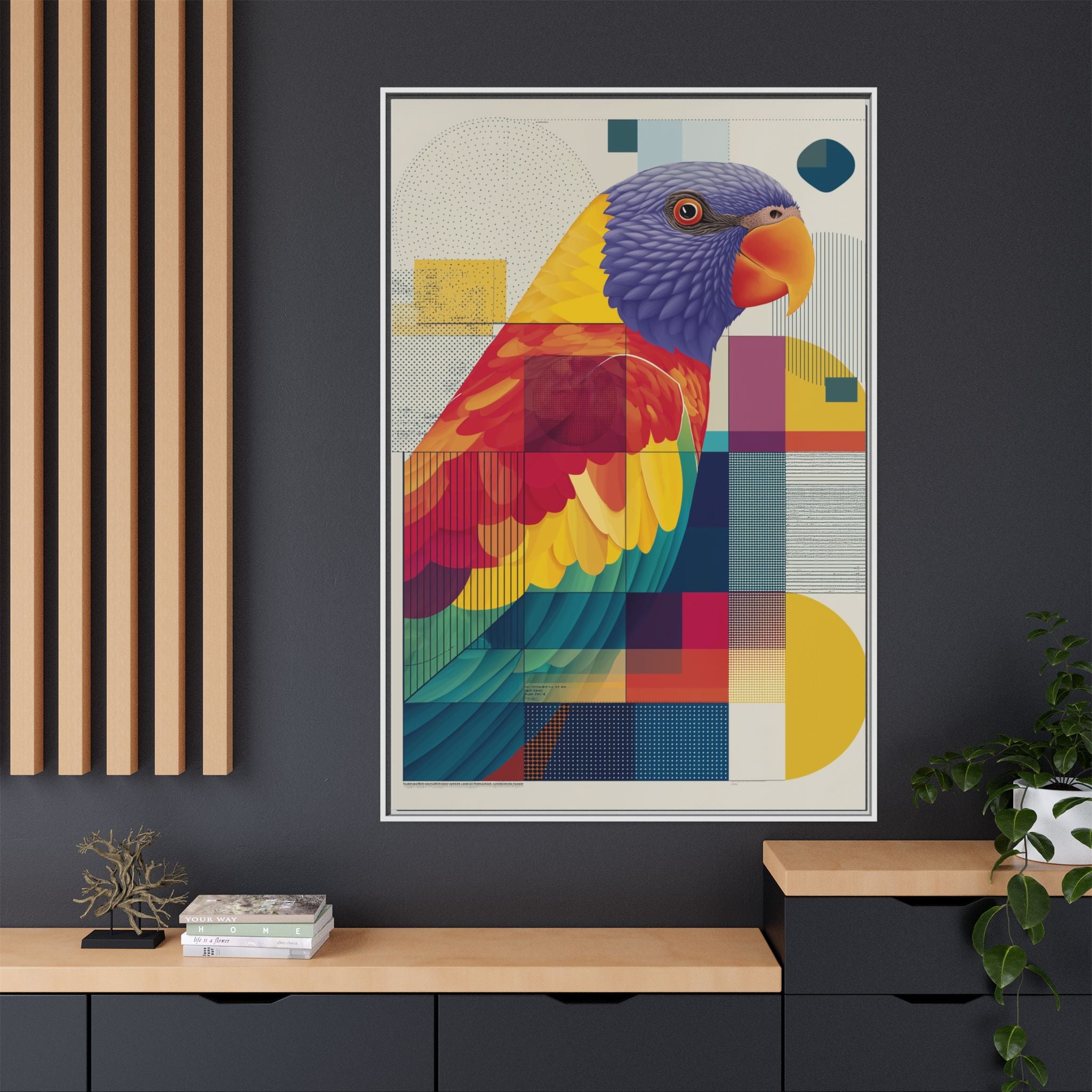 Prismatic Parrot: Geometric Deconstruction, Modern Abstract Art   |    Custom Orders Available