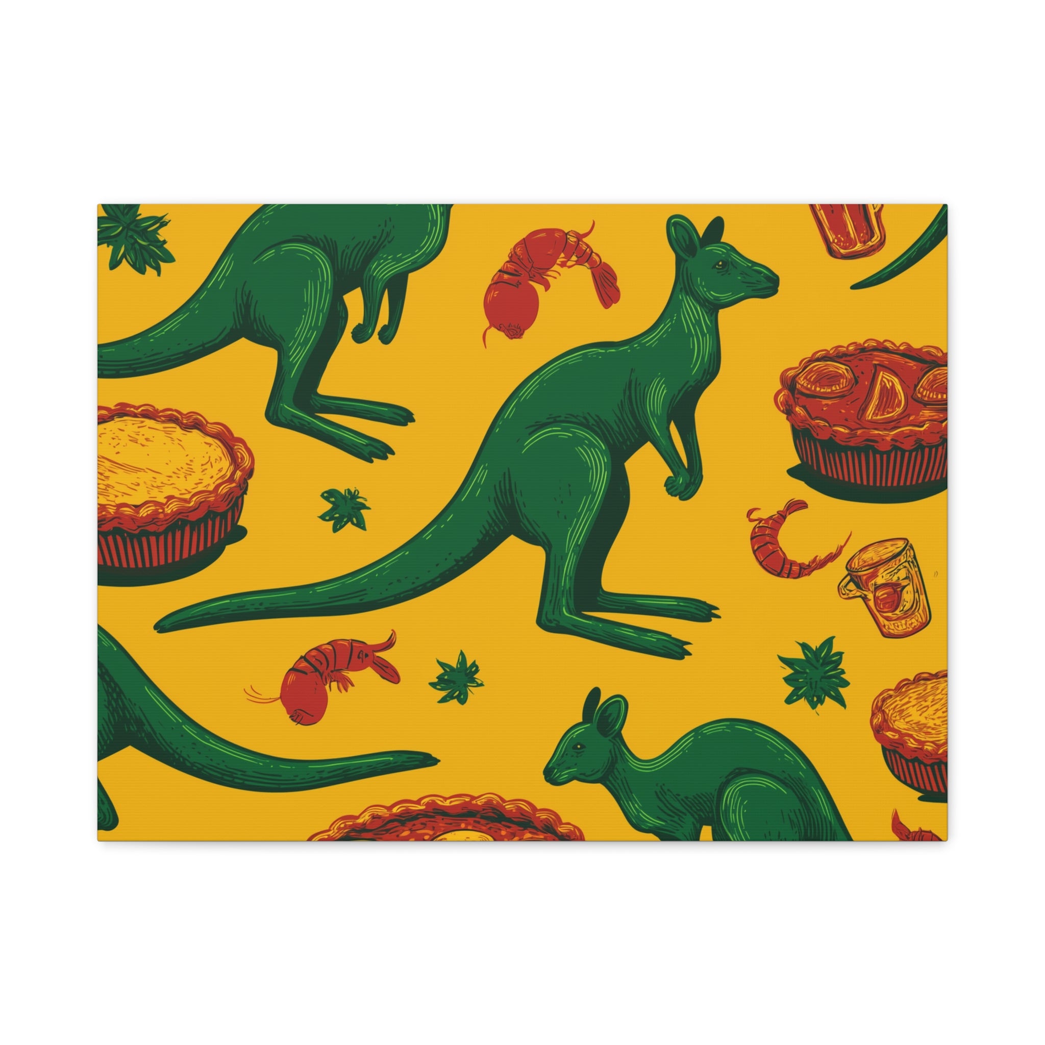 Kangaroo Canvas Wall Art, Vibrant Animal Decor, Unique Gift for Nature Lovers, Fun Kitchen Wall Hanging, Australian Themed Art