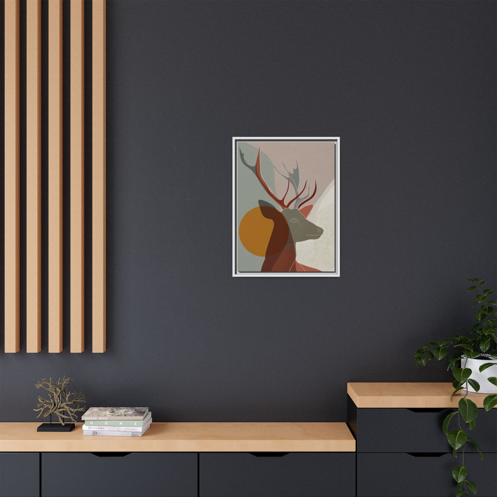 Rustic Reverie Framed Print : Minimalist Deer Profile, Contemporary Graphic Art Print   |  Personalized & Custom Orders Available