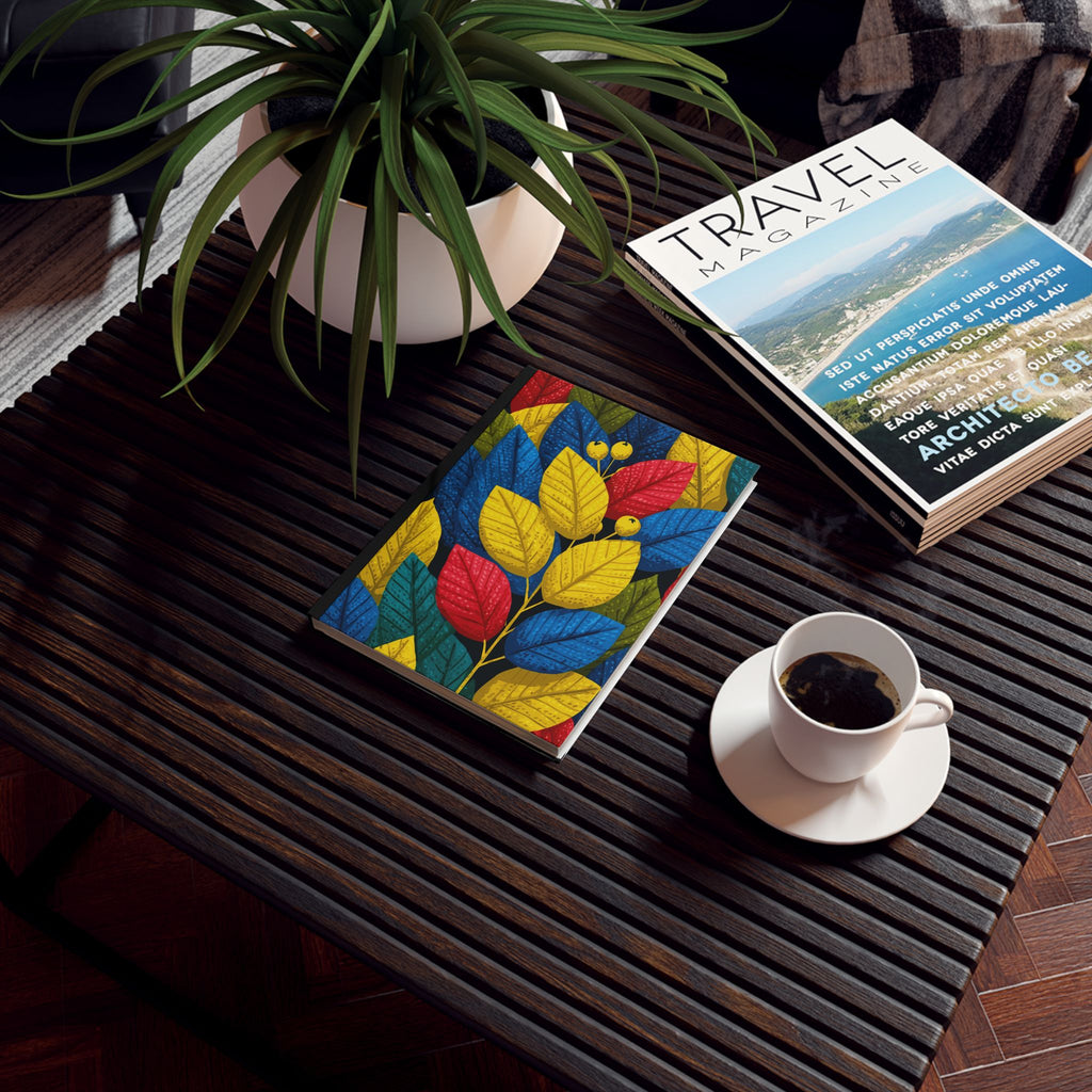 Leafscape in Chromatic Bloom: Contemporary Botanical Illustration, Dotted Texture Design, Vibrant Color Palette | Custom Orders Accepted