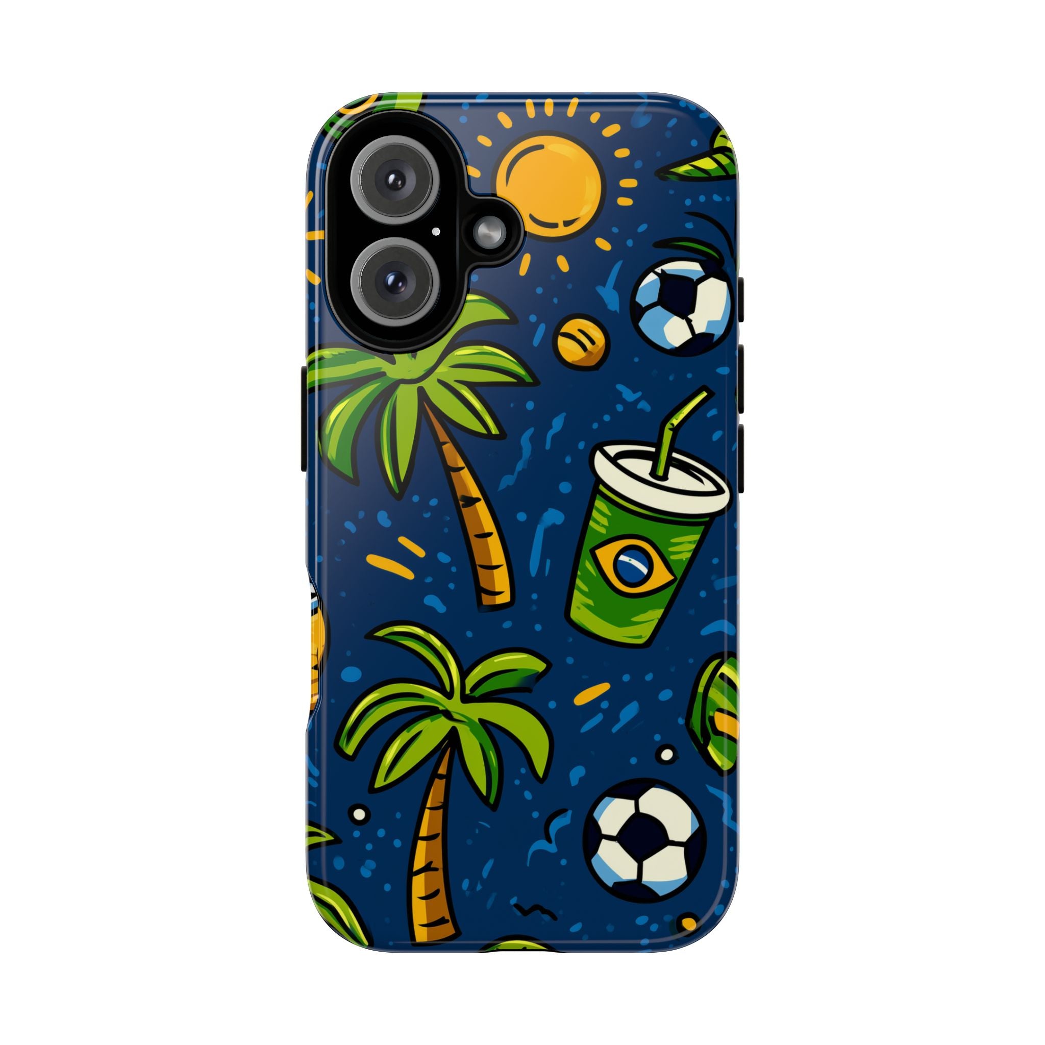 Brazil Tough Cases: Sporty Tropical Phone Case, Fun Beach Vibe Phone Accessory, Summer Travel Gift, Colorful Phone Cover, Casual Style Tech