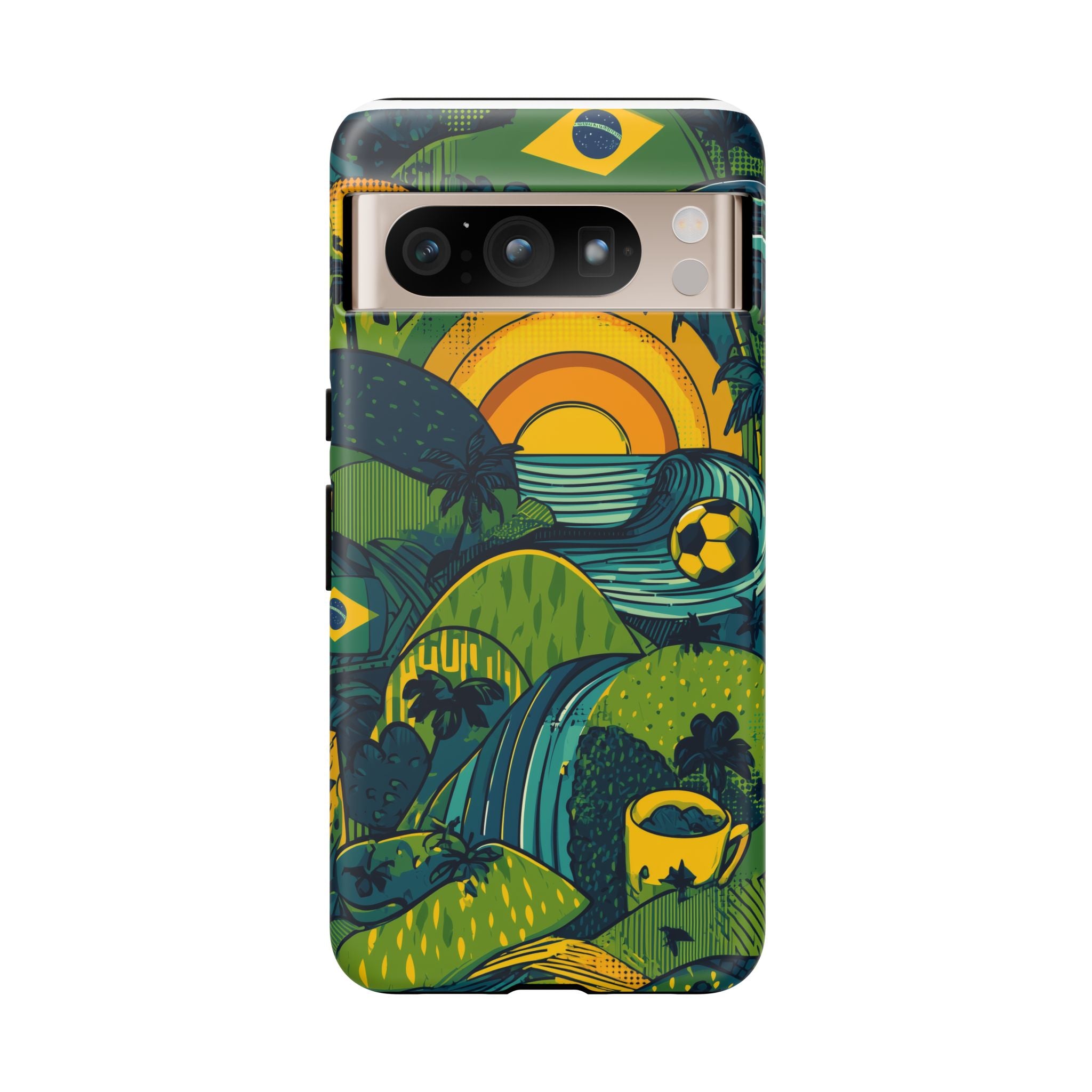 Brazil Tough Cases: Sporty Tropical Phone Case, Fun Beach Vibe Phone Accessory, Summer Travel Gift, Colorful Phone Cover, Casual Style Tech