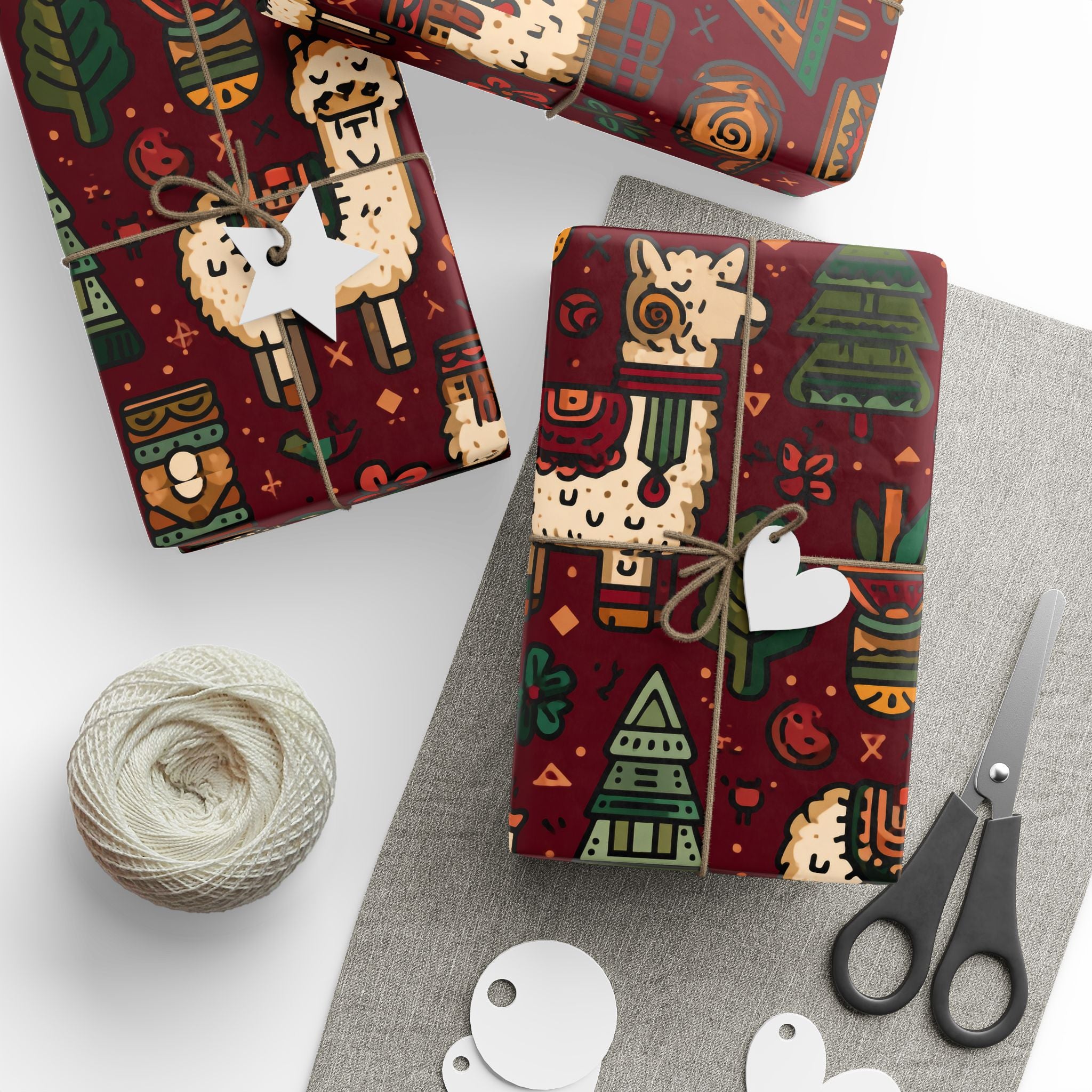 Wrapping Paper, Peruvian Style, Llamas & Alpacas, Inca Design, Gift Wrap, Holiday Gift Wrap, Party Supplies, Decorative Paper, Crafting