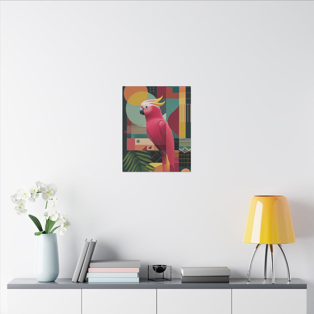 Cockatoo in Geometry: Mid-Century Modern Bird Art, Tropical Design Palette   |    Custom Orders Available