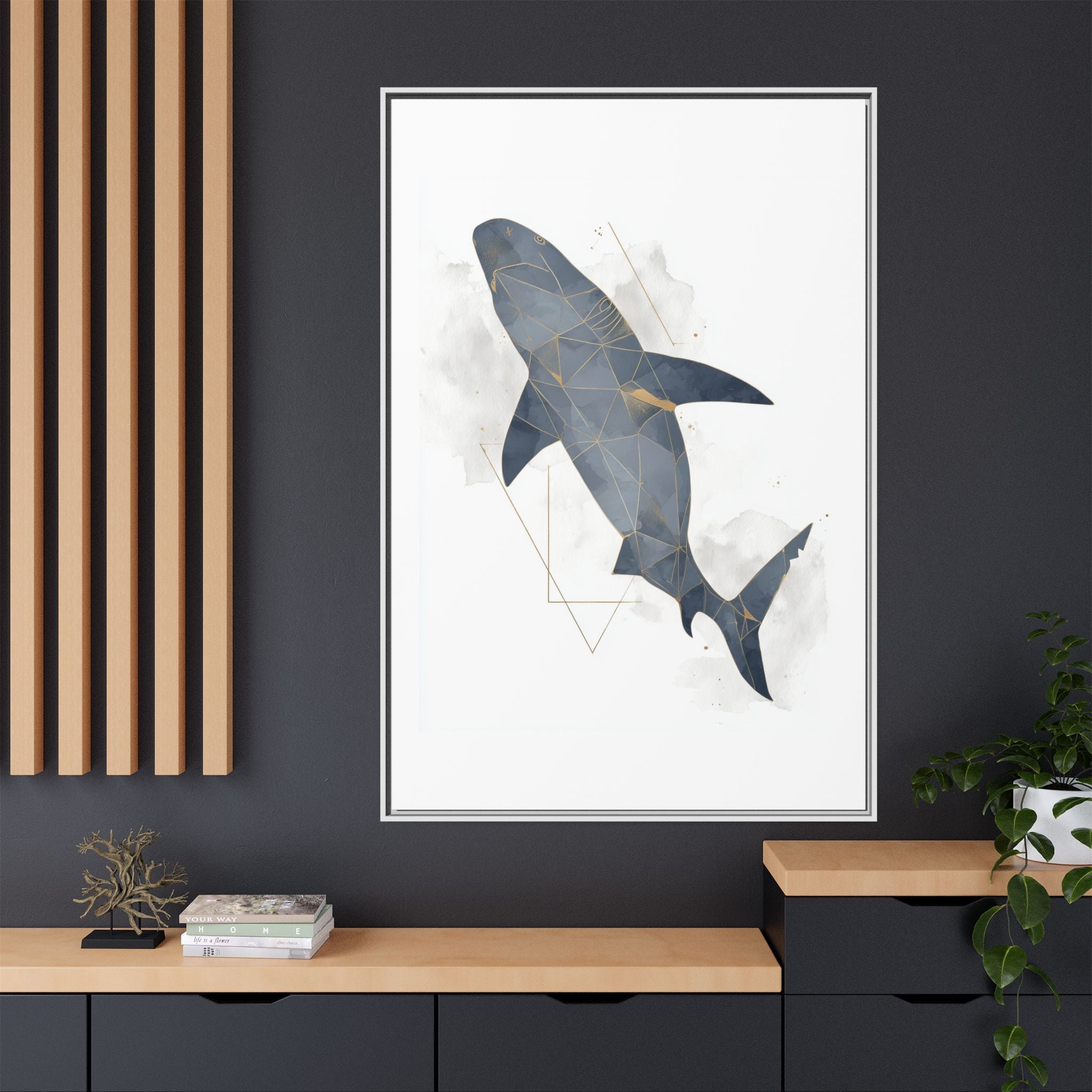Aquatic Geometry: Shark Polygon Abstraction, Oceanic Digital Art   |  Personalized & Custom Orders Available