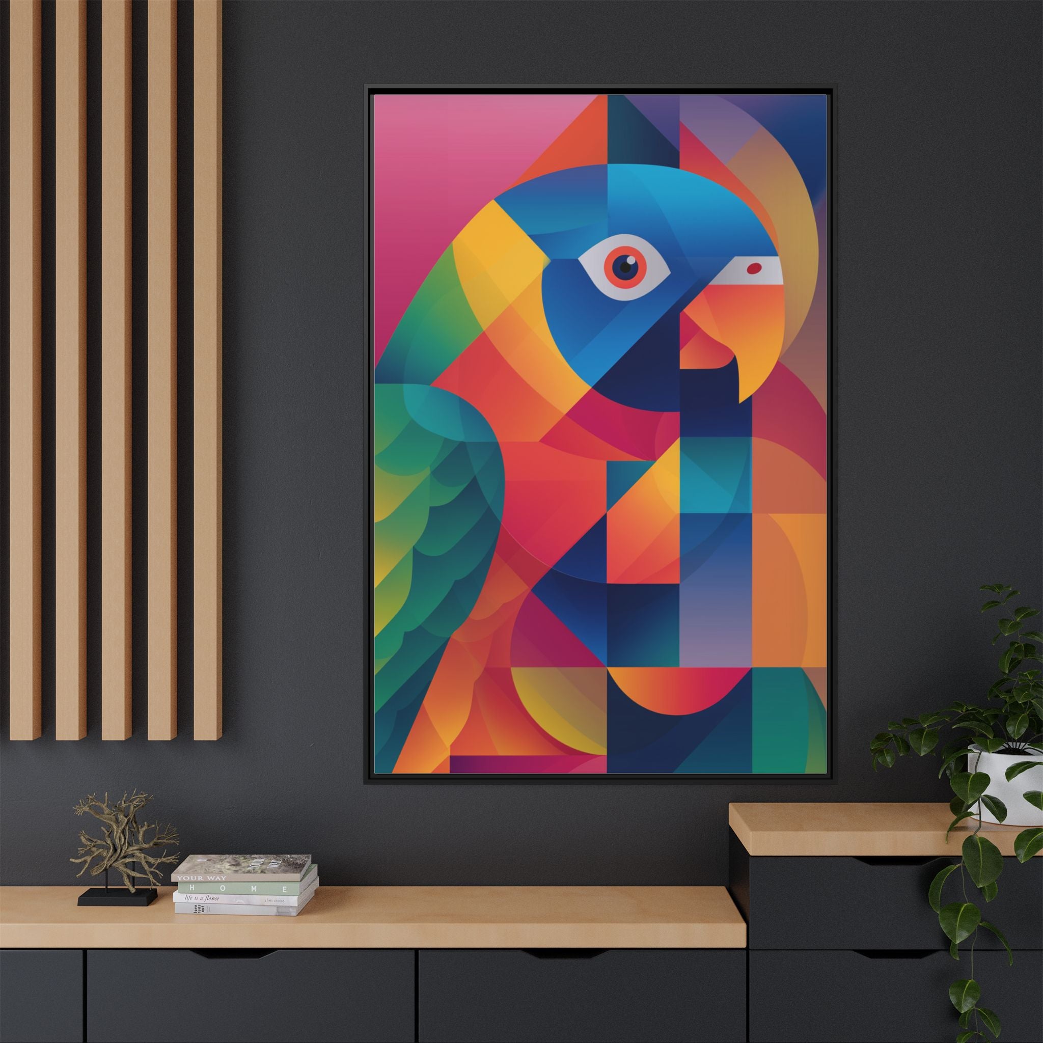 Prismatic Parrot: Cubist Deconstruction, Geometric Color Explosion   |  Personalized & Custom Orders Available