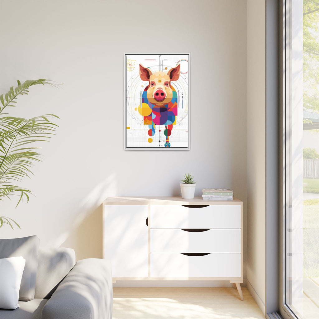 Geometric Pig: Digital Cubist Portrait, Mathematical Animal Abstraction   |    Custom Orders Available