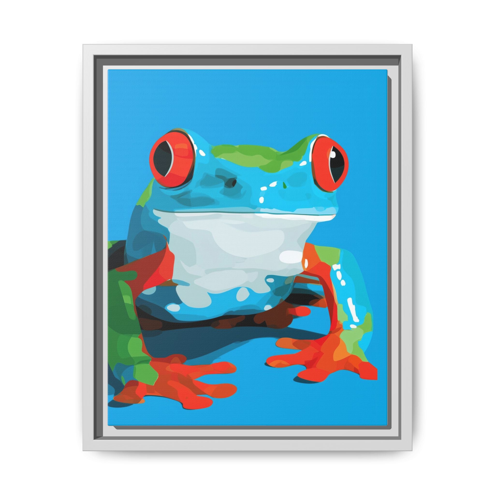 Amphibian Geometry: Red-Eyed Tree Frog Portrait, Pop Art Digital Illustration   |    Custom Orders Available
