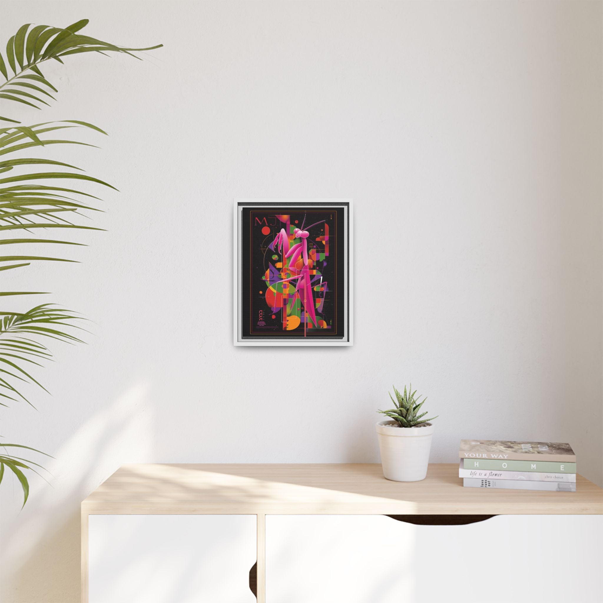 Geometric Mantis Framed Print : Starry Night Abstract, Graphic Design Poster   |  Personalized & Custom Orders Available