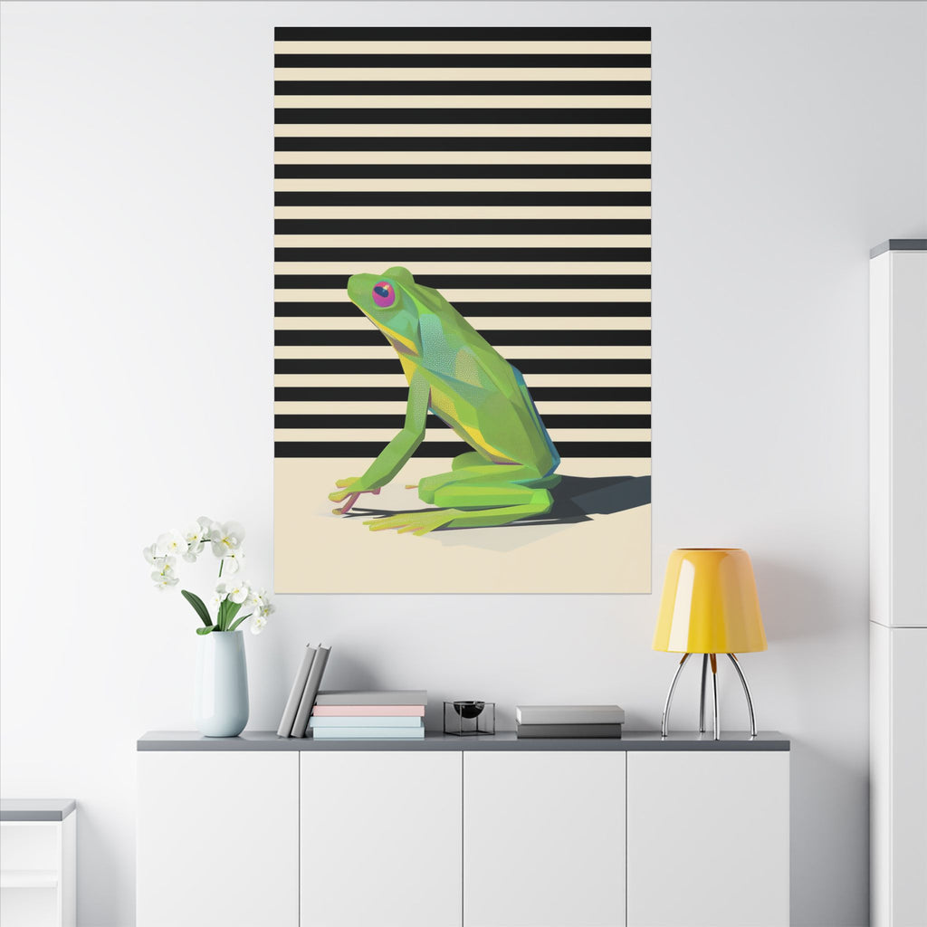 Emerald Amphibian Elegance: Stylized Graphic Design, Modern Frog Illustration   |    Custom Orders Available
