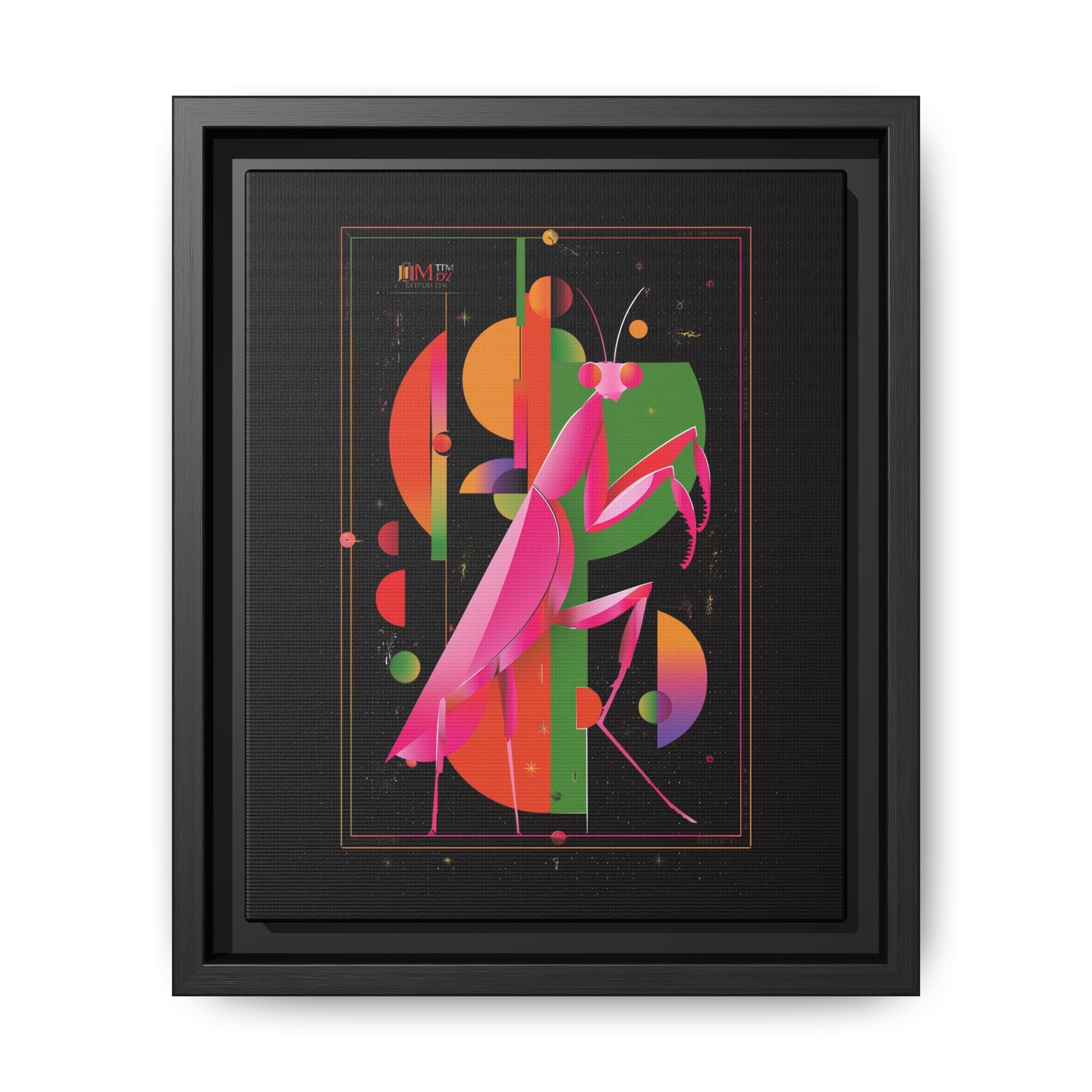 Cosmic Mantis Framed Print: Geometric Space Odyssey, Cubist Insect Illustration   |  Personalized & Custom Orders Available