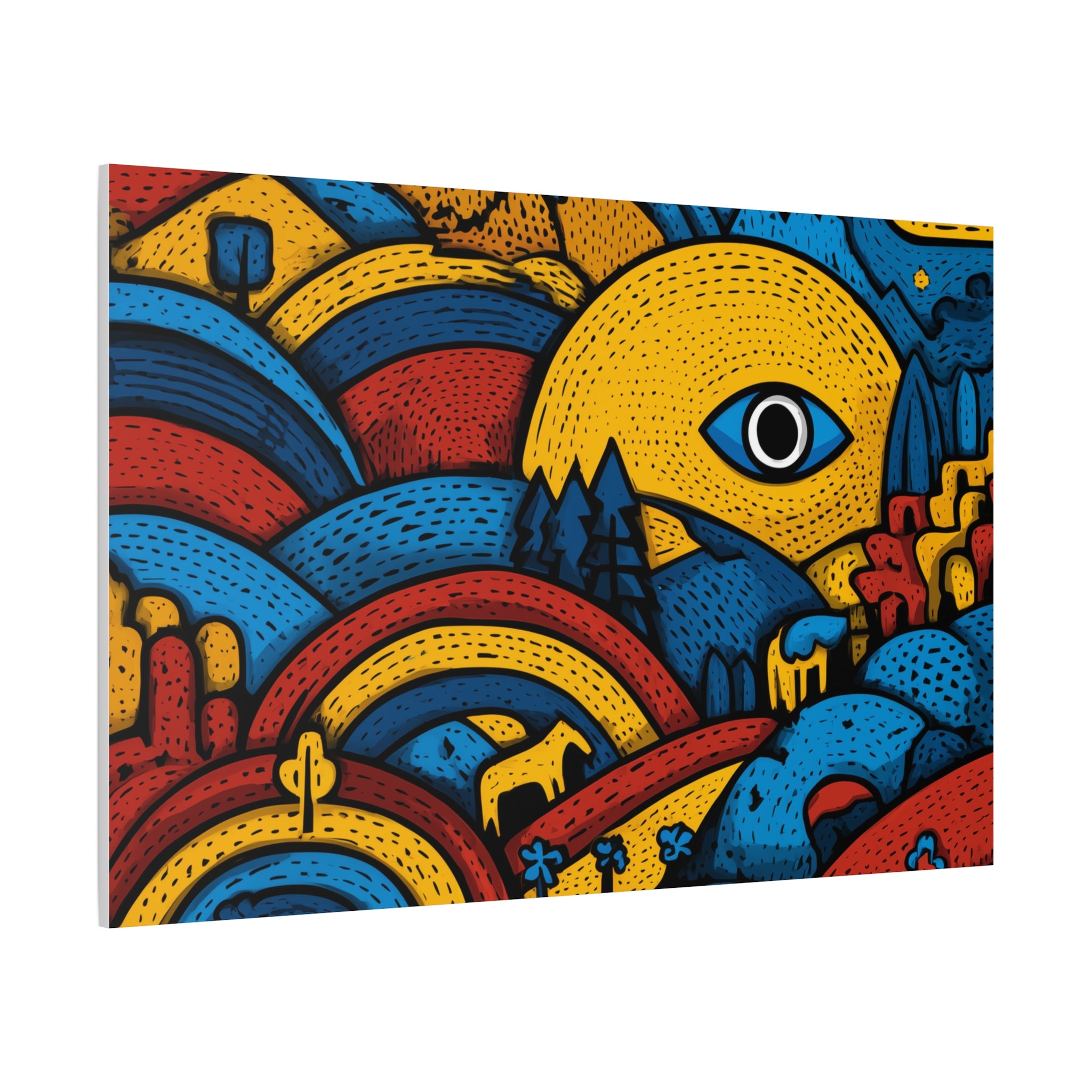 Colorful Landscape Canvas Artwork, Abstract Wall Decor, Home Wall Art, Boho Decor, Eye-catching Art for Living Room