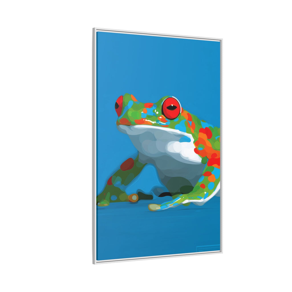 Chromatic Amphibian Framed Print : Mosaic Frog Vector Art, Modern Wildlife Illustration   |  Personalized & Custom Orders Available