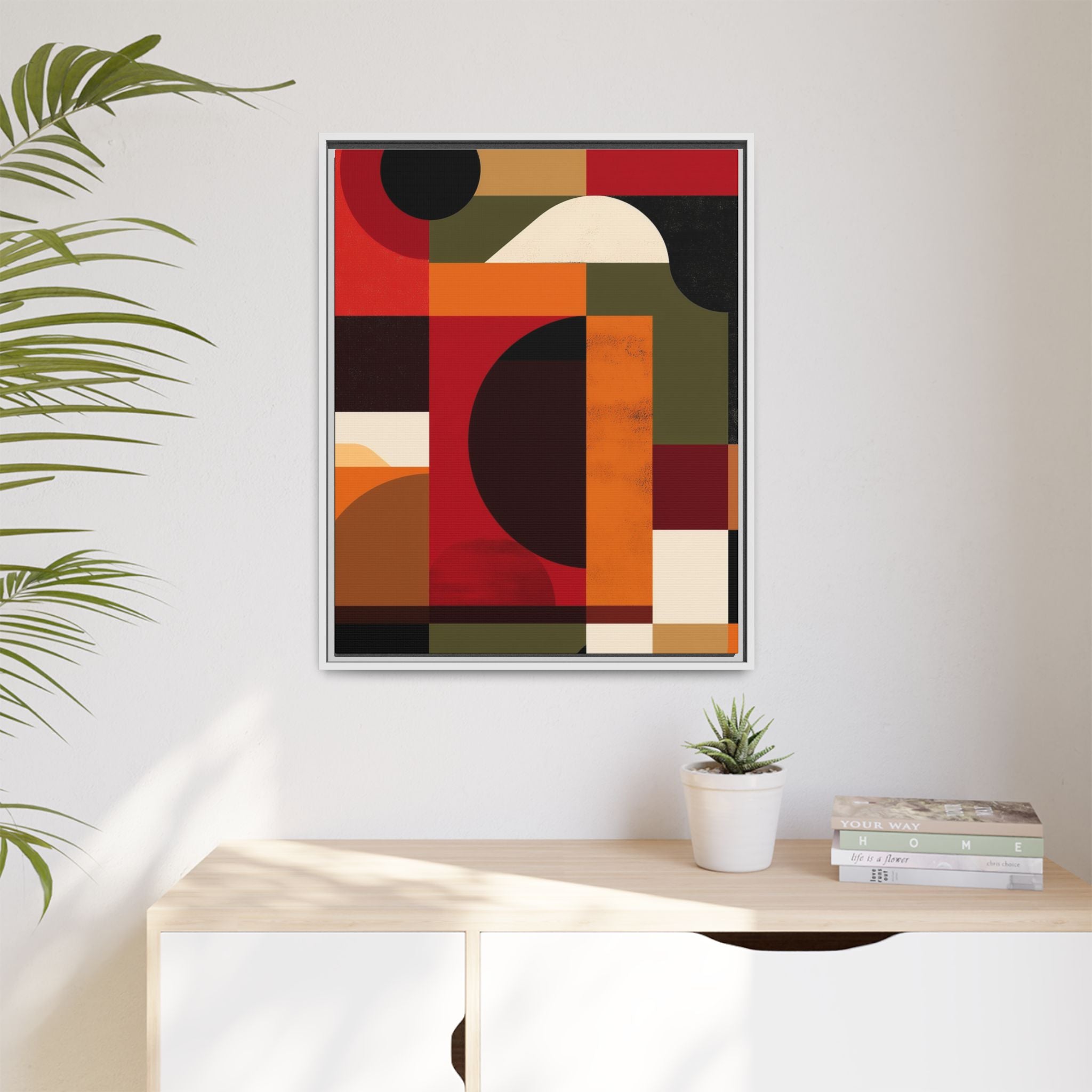 Geometric Convergence: Abstract Bauhaus Design, Constructivist Color Blocks, Architectural Art Composition   |   Custom Orders Accepted
