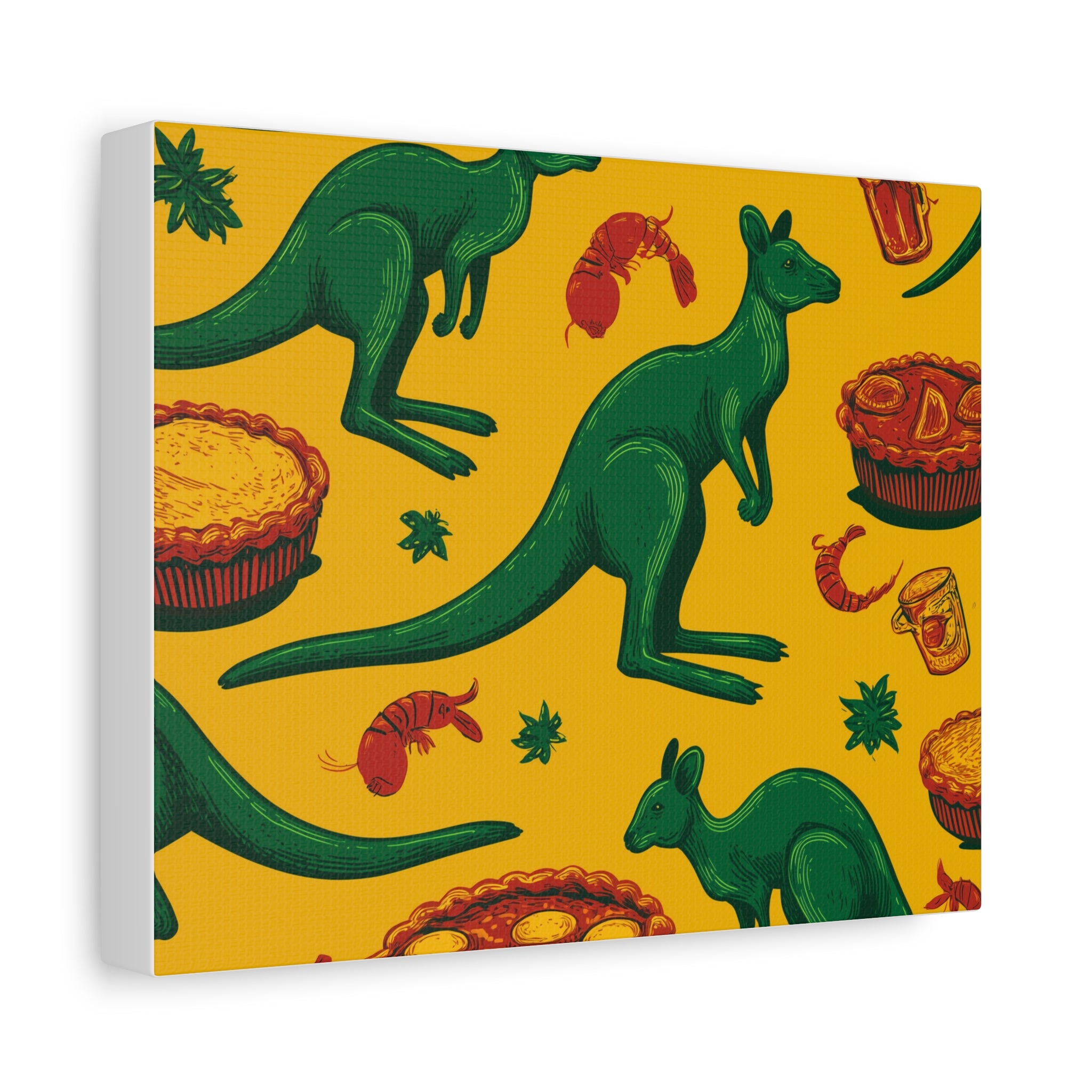 Kangaroo Canvas Wall Art, Vibrant Animal Decor, Unique Gift for Nature Lovers, Fun Kitchen Wall Hanging, Australian Themed Art