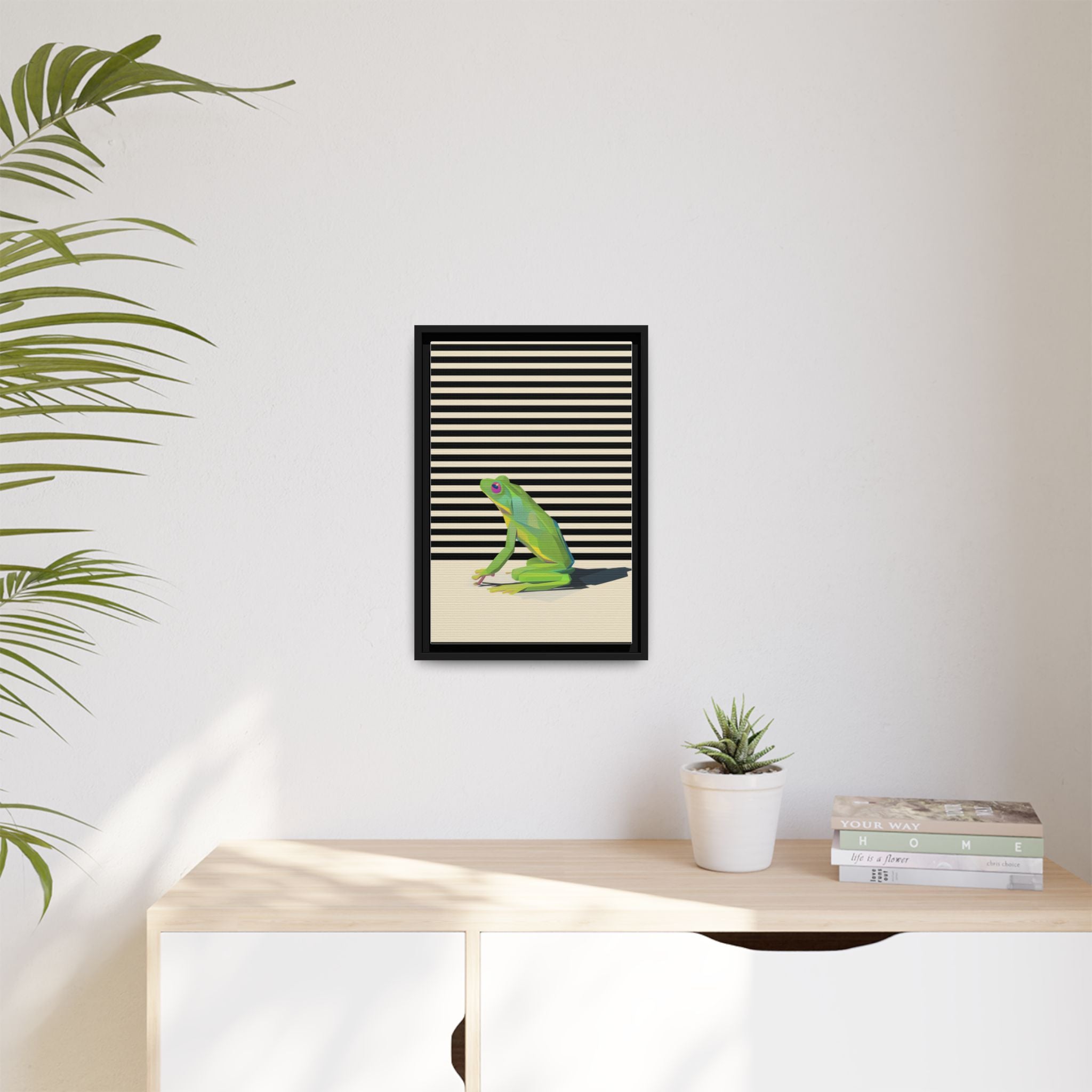 Geometric Frog Persona: Modern Wildlife Illustration, Vibrant Graphic Design   |  Personalized & Custom Orders Available