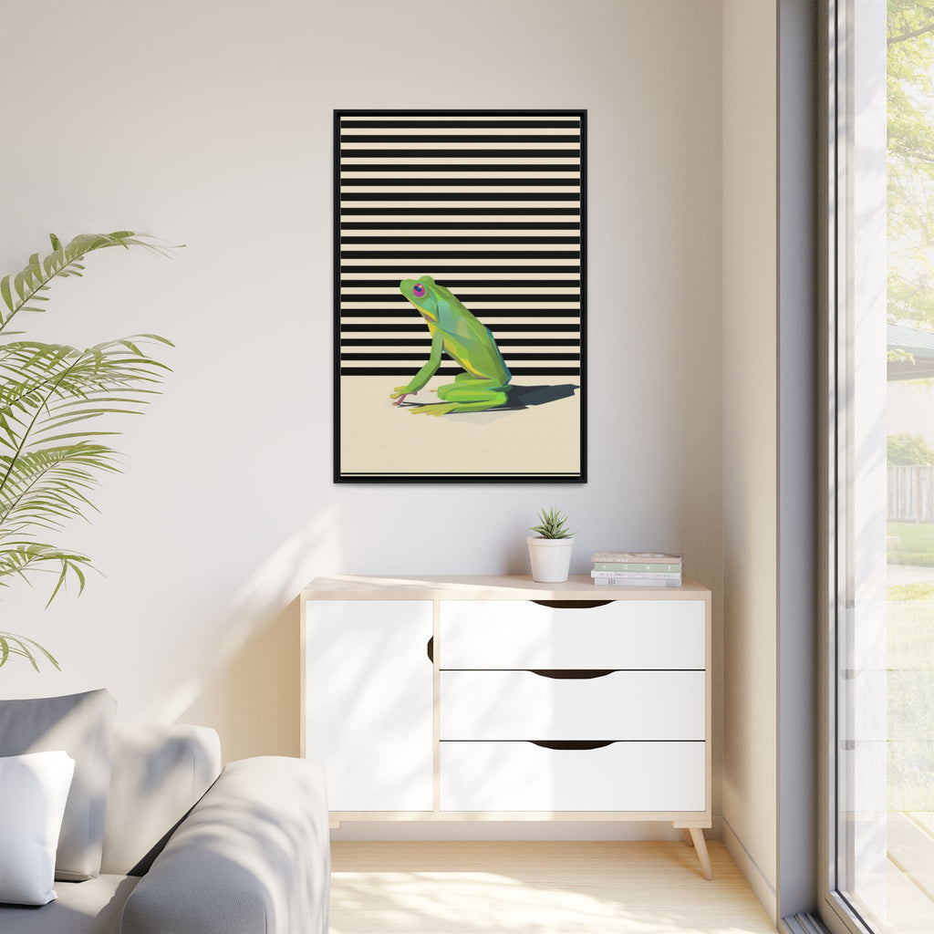Geometric Frog Persona: Modern Wildlife Illustration, Vibrant Graphic Design   |  Personalized & Custom Orders Available