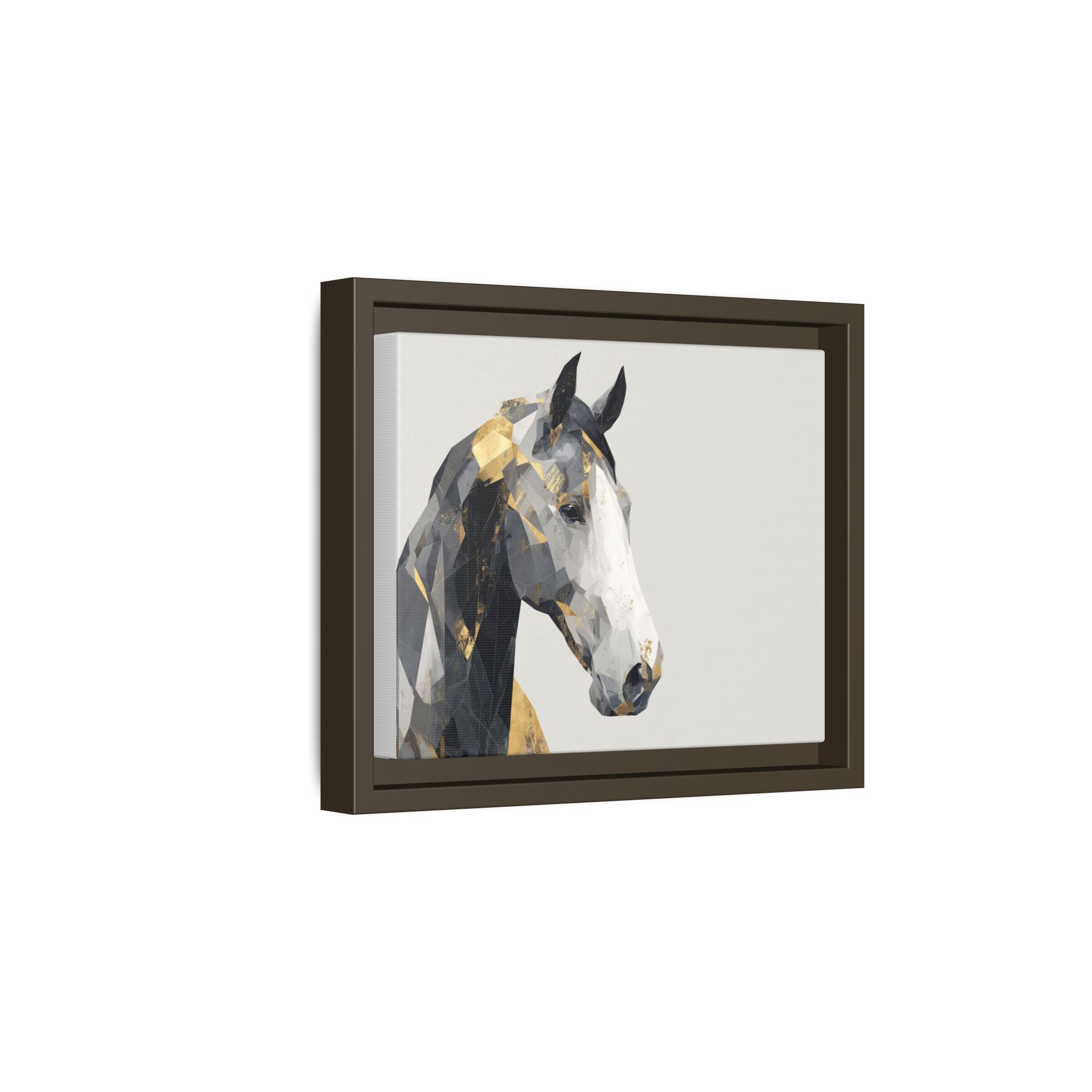 Geometric Stallion: Cubist Equine Art, Modern Metallic Polygonal Design   |  Personalized & Custom Orders Available