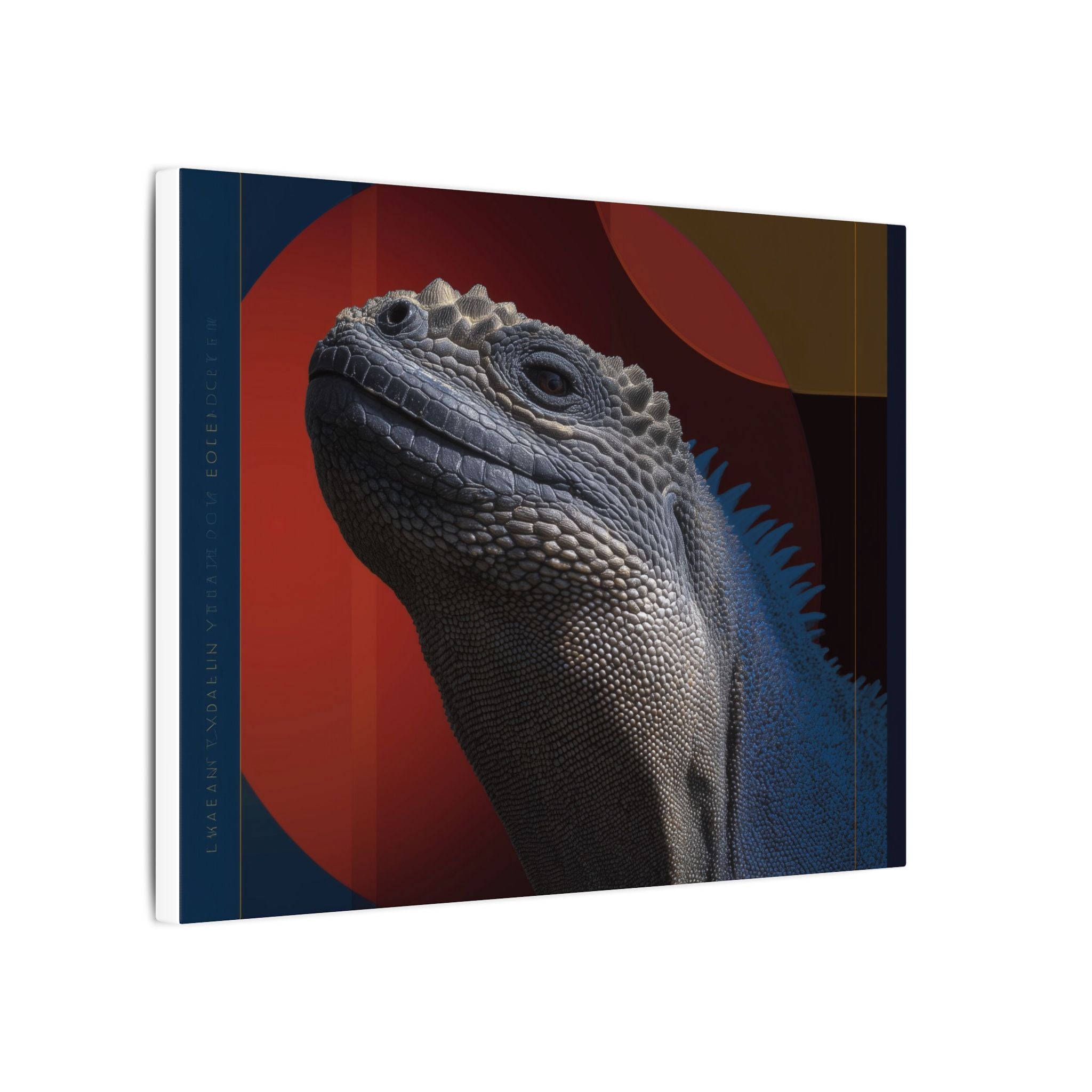 Marine Iguana Canvas: Reptilian Portrait, Digital Naturalism   |    Custom Orders Available