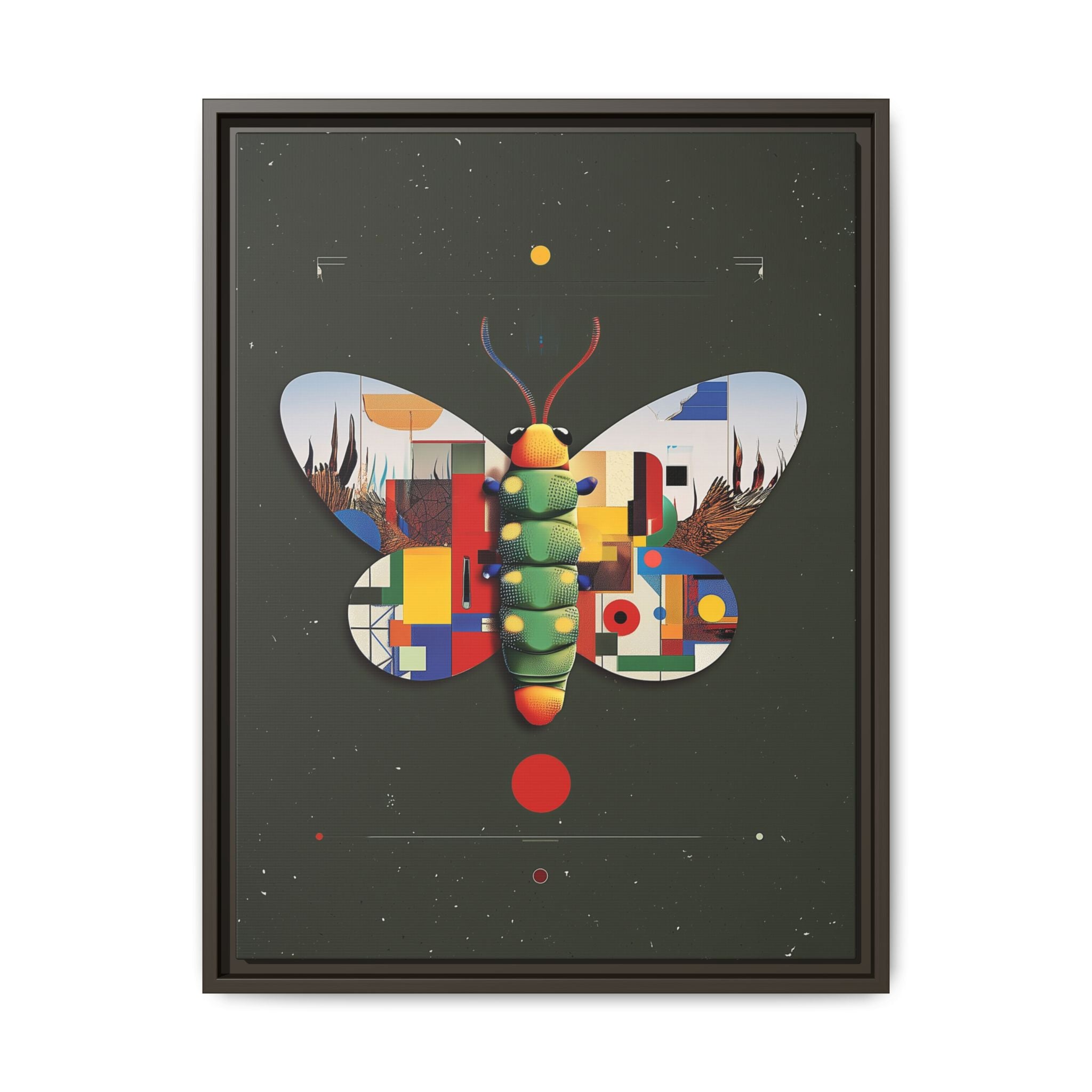 Geometric Butterfly Framed Print : Digital Cubist Interpretation, Modernist Entomological Design   |  Personalized & Custom Orders Available