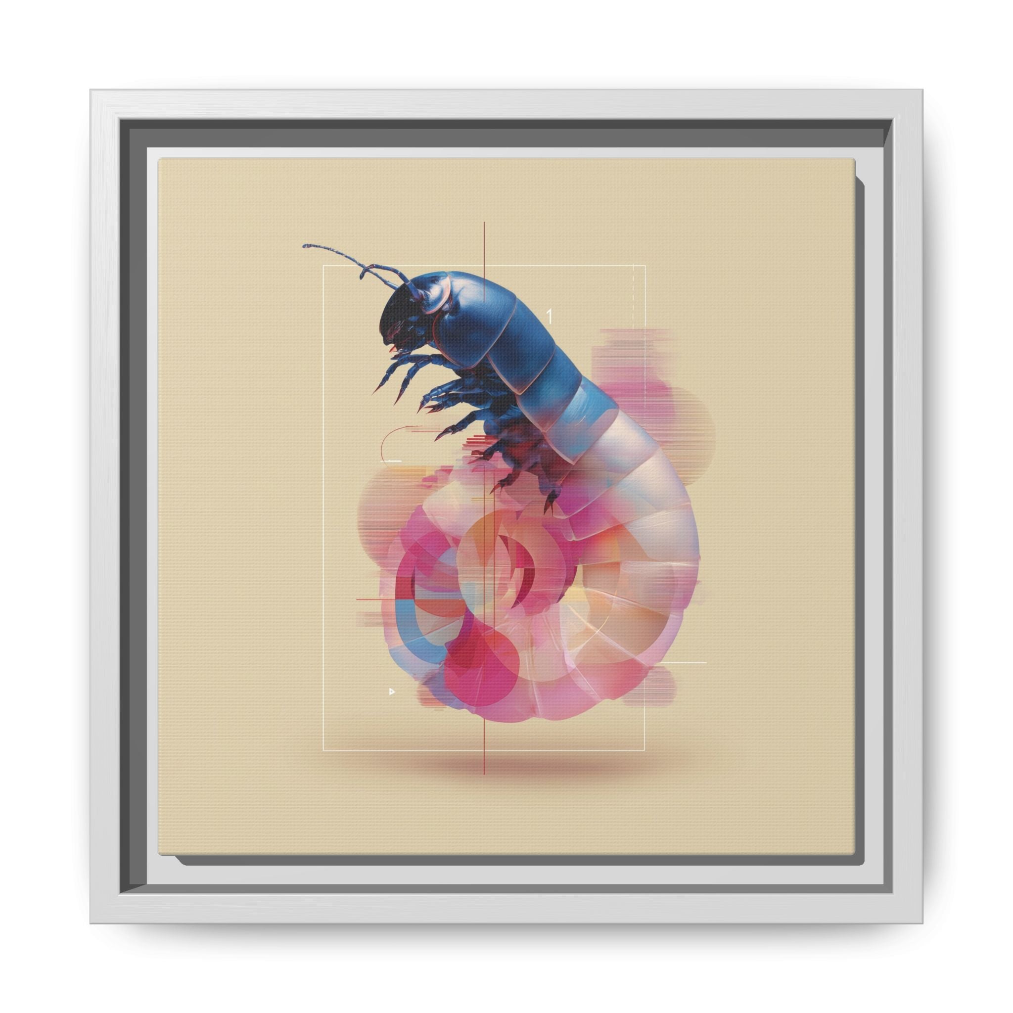 Exoskeleton Enigma: Digital Glitch Isopod, Metallic Crustacean Portrait   |  Personalized & Custom Orders Available