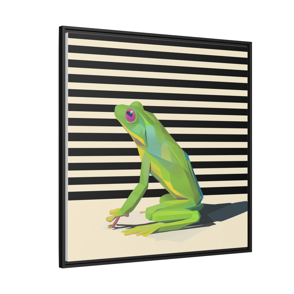 Stylized Frog Portrait Framed Print , Minimalist Pop Art Design   |  Personalized & Custom Orders Available