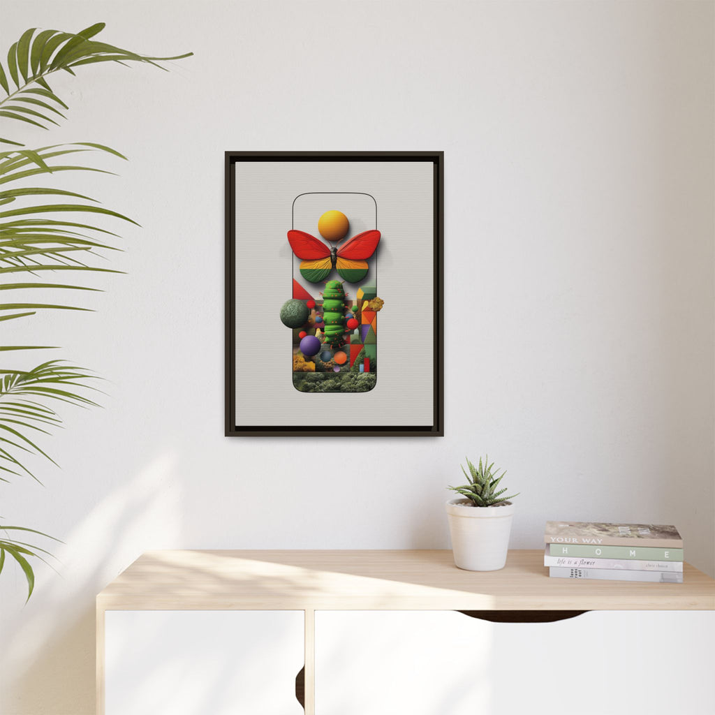 Metamorphosis Framed Print : Geometric Nature Transformation, Vibrant Butterfly Composition   |  Personalized & Custom Orders Available