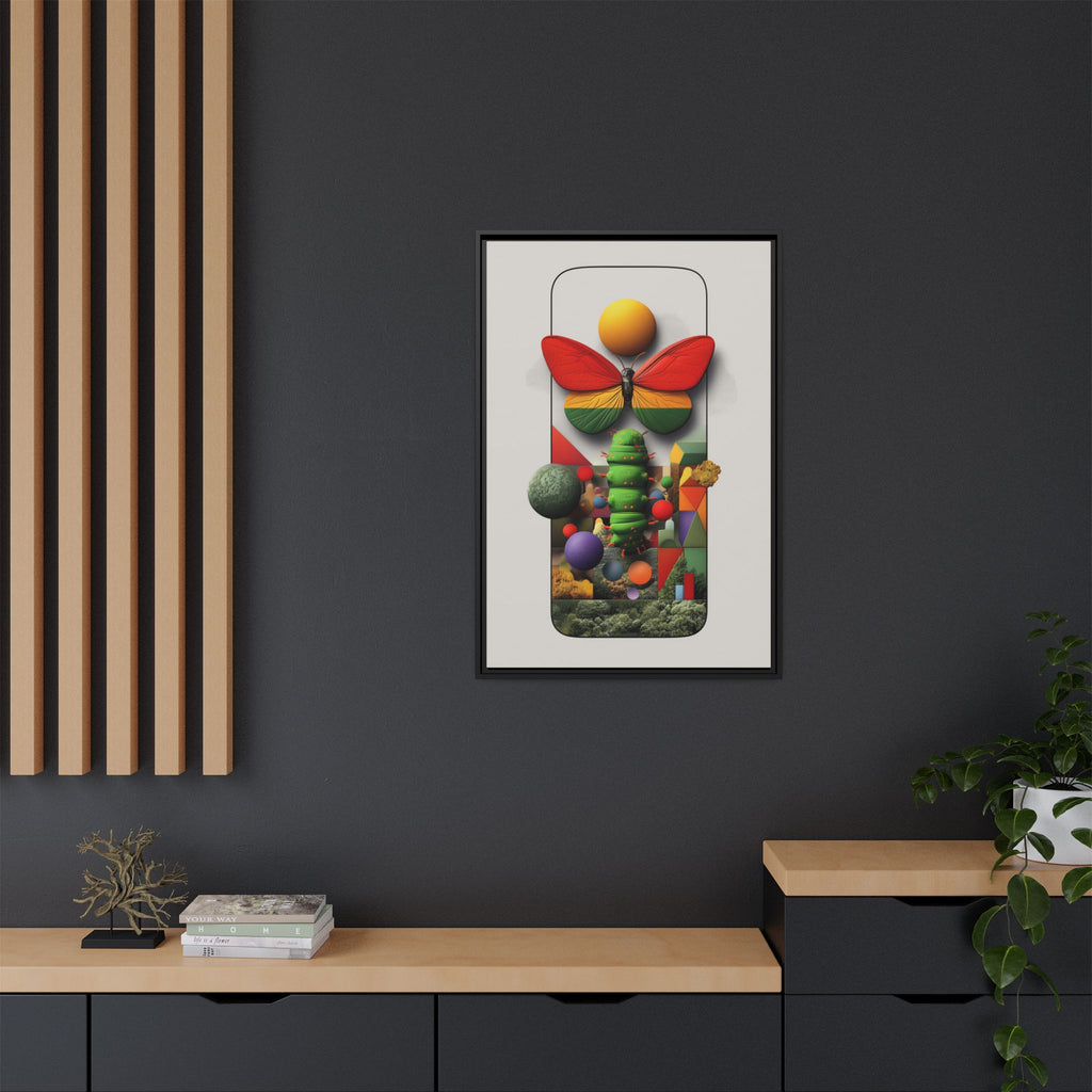 Metamorphosis Framed Print : Geometric Nature Transformation, Vibrant Butterfly Composition   |  Personalized & Custom Orders Available