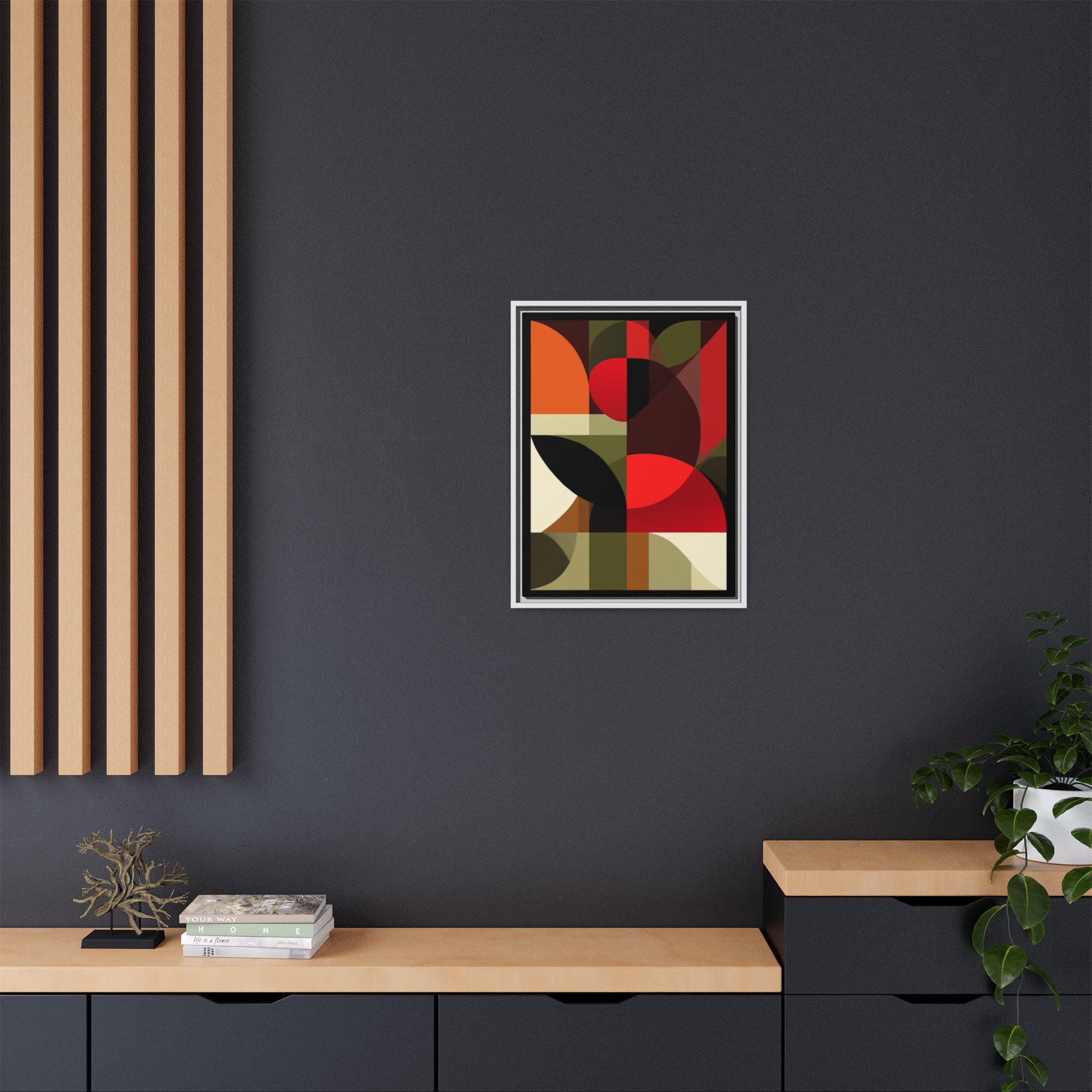 Geometric Fusion: Modern Abstract Composition, Cubist Color Blocks, Architectural Form Harmony   |   Custom Orders Accepted
