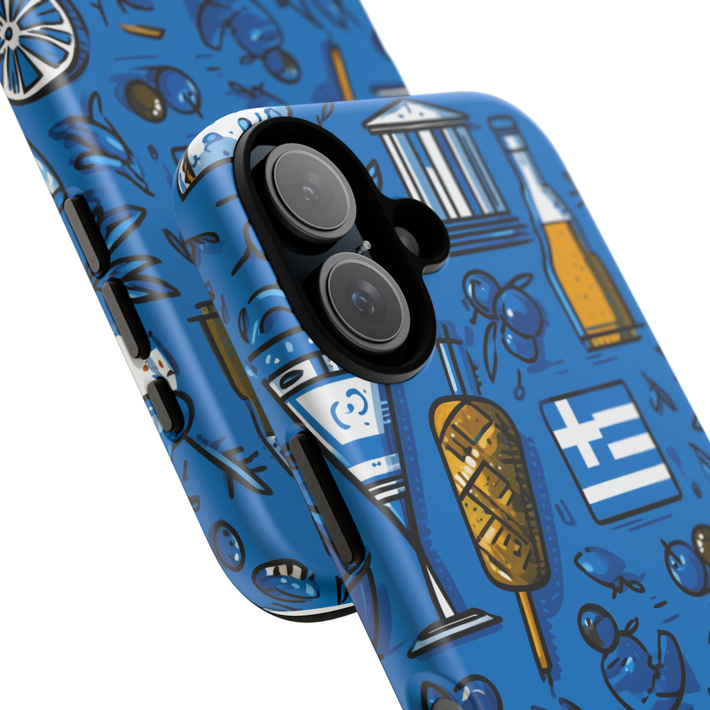 Greek-Inspired Phone Case, Tough Cases for Travel Lovers, Trendy Accessories for Summer, Unique Gifts for Phone Protection