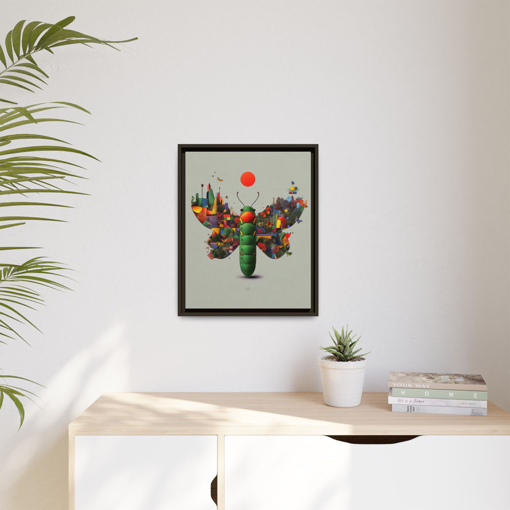Geometric Chrysalis Framed Print : Butterfly Transformation, Digital Abstract Landscape Metaphor   |  Personalized & Custom Orders