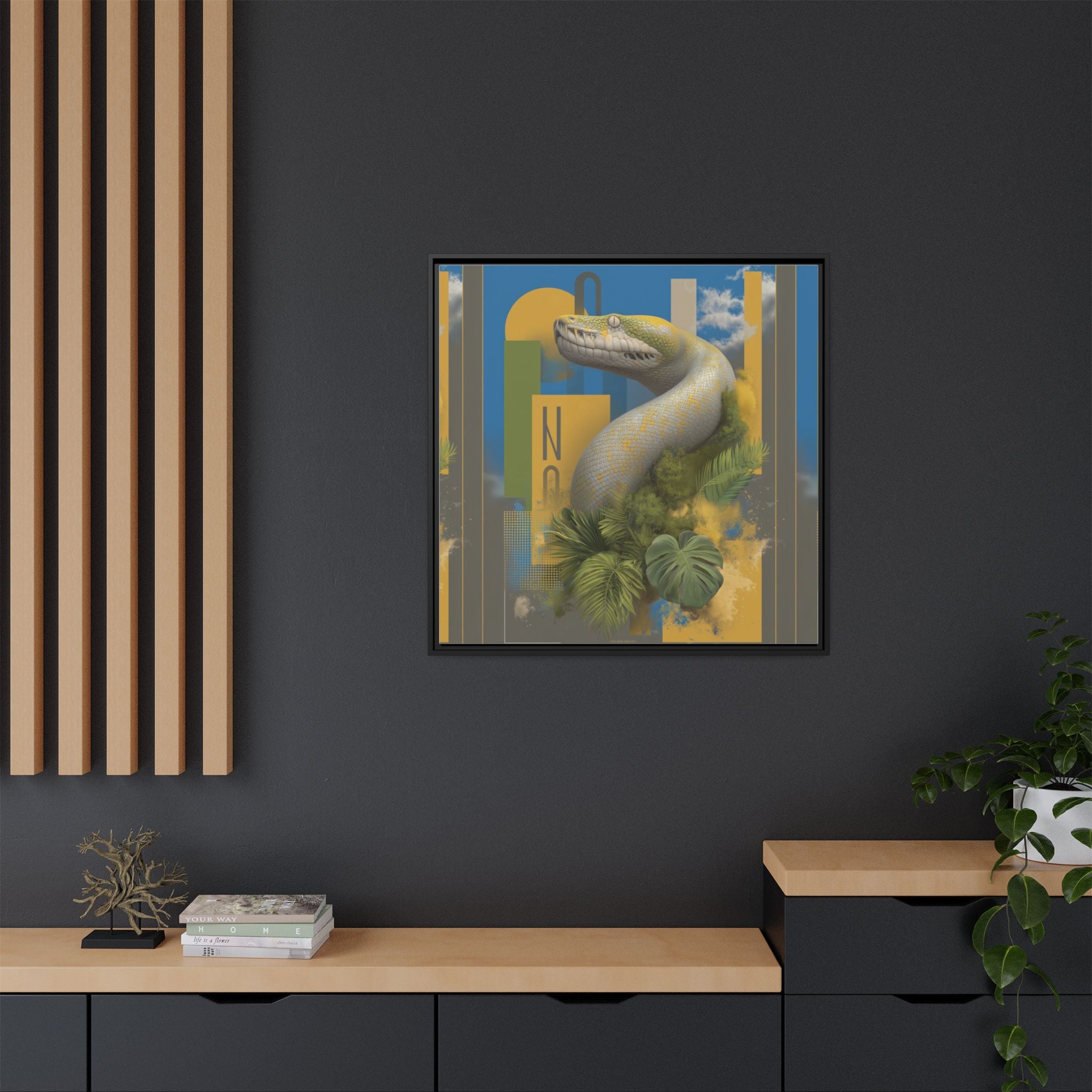 Serpent's Geometry: Tropical Anaconda Graphic Design, Modern Wildlife Illustration   |  Personalized & Custom Orders Available