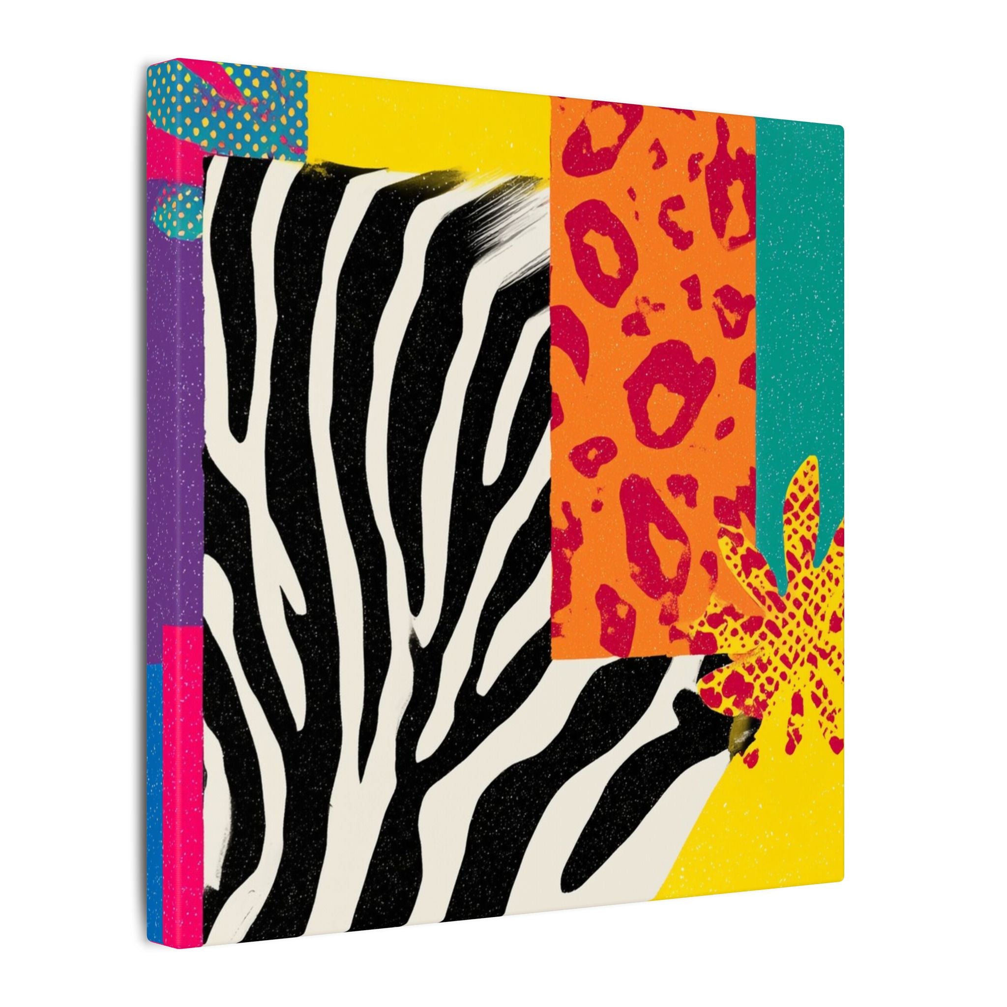 Copy of Pop Geometry: Zebra Leopard Fusion, Geometric Color Block, Modern Abstract Design   |   Custom Orders Accepted
