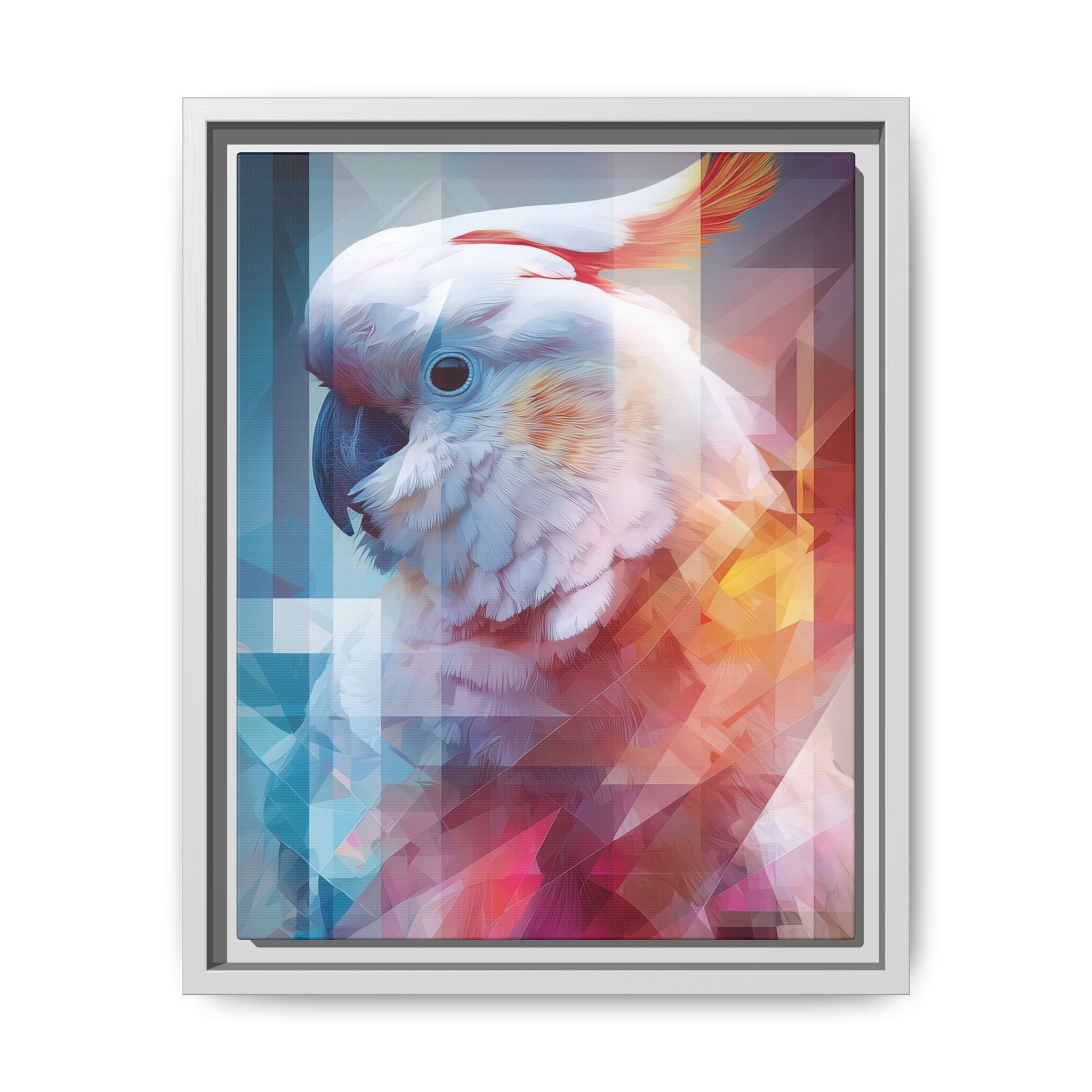 Fractured Cockatoo: Geometric Wildlife Portrait, Low-Poly Digital Art   |    Custom Orders Available