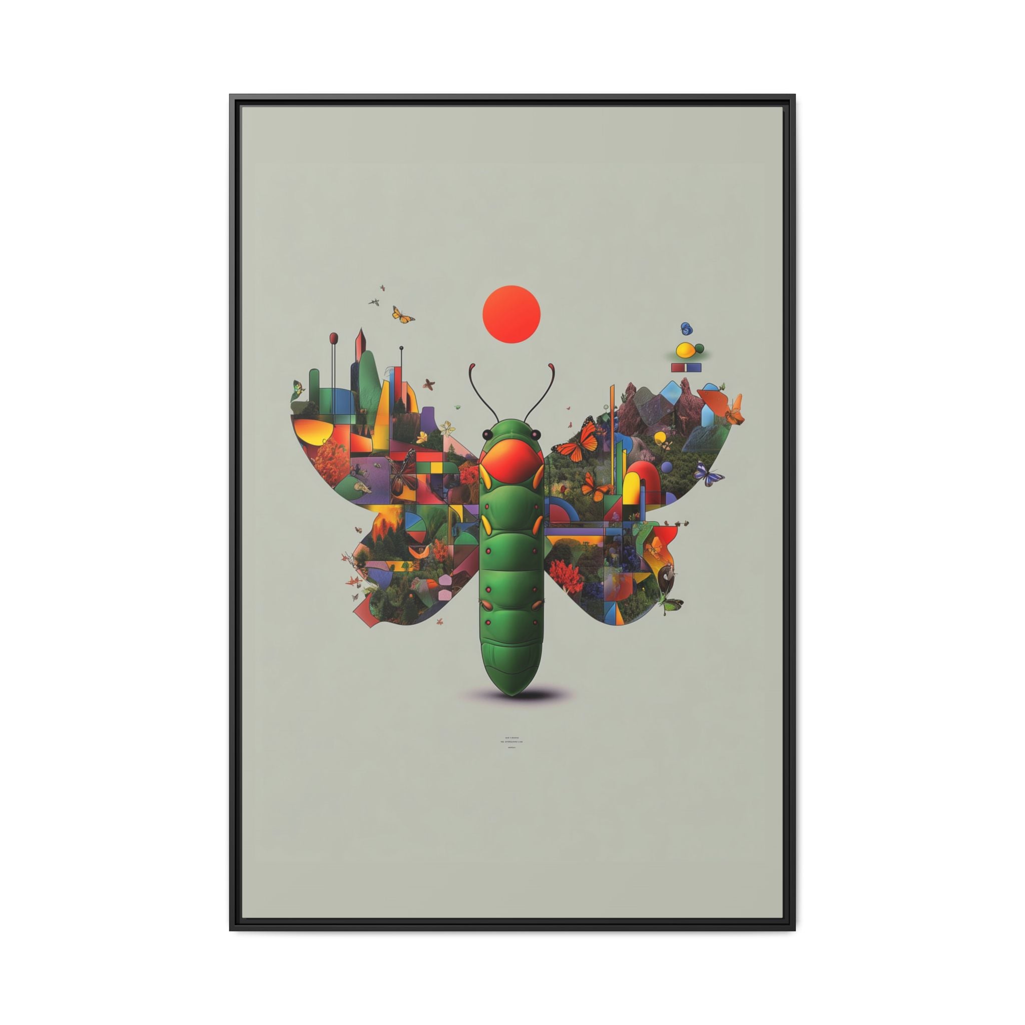 Geometric Chrysalis Framed Print : Butterfly Transformation, Digital Abstract Landscape Metaphor   |  Personalized & Custom Orders