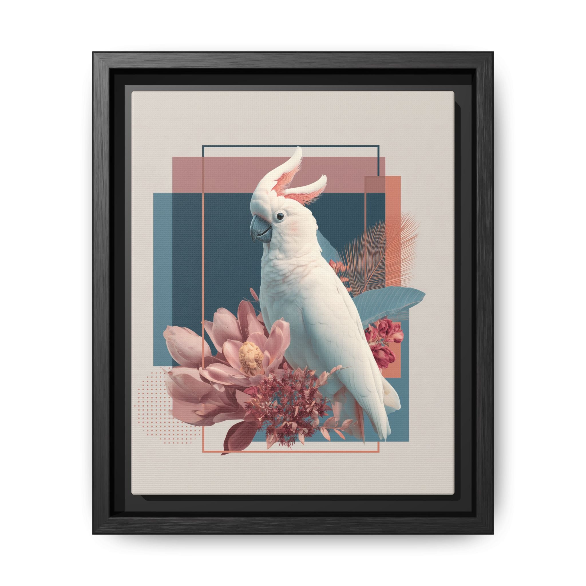Ethereal Cockatoo: Geometric Wildlife Art, Digital Nature Portrait   |    Custom Orders Available