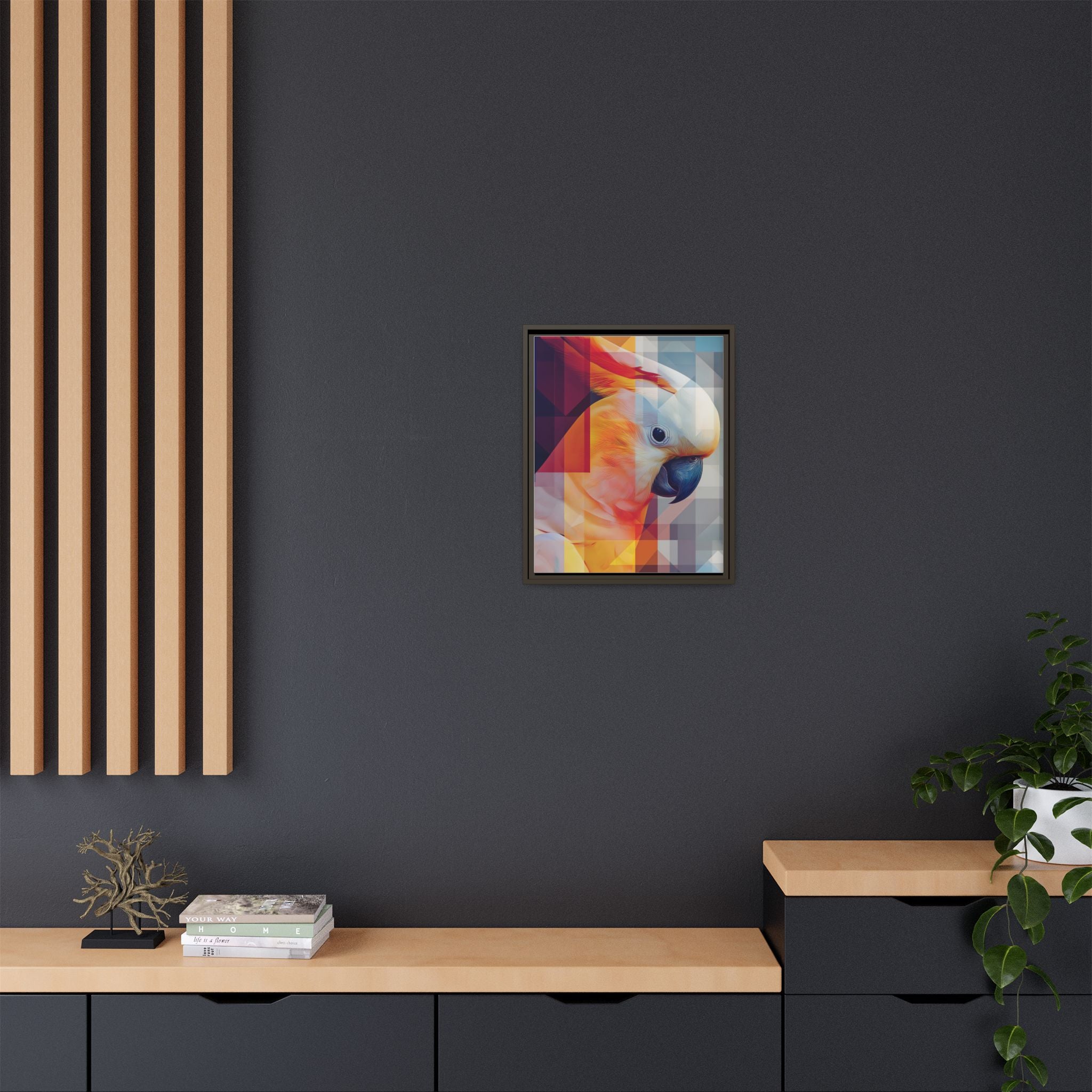 Prismatic Plume: Geometric Parrot Portrait, Digital Mosaic Abstraction   |    Custom Orders Available