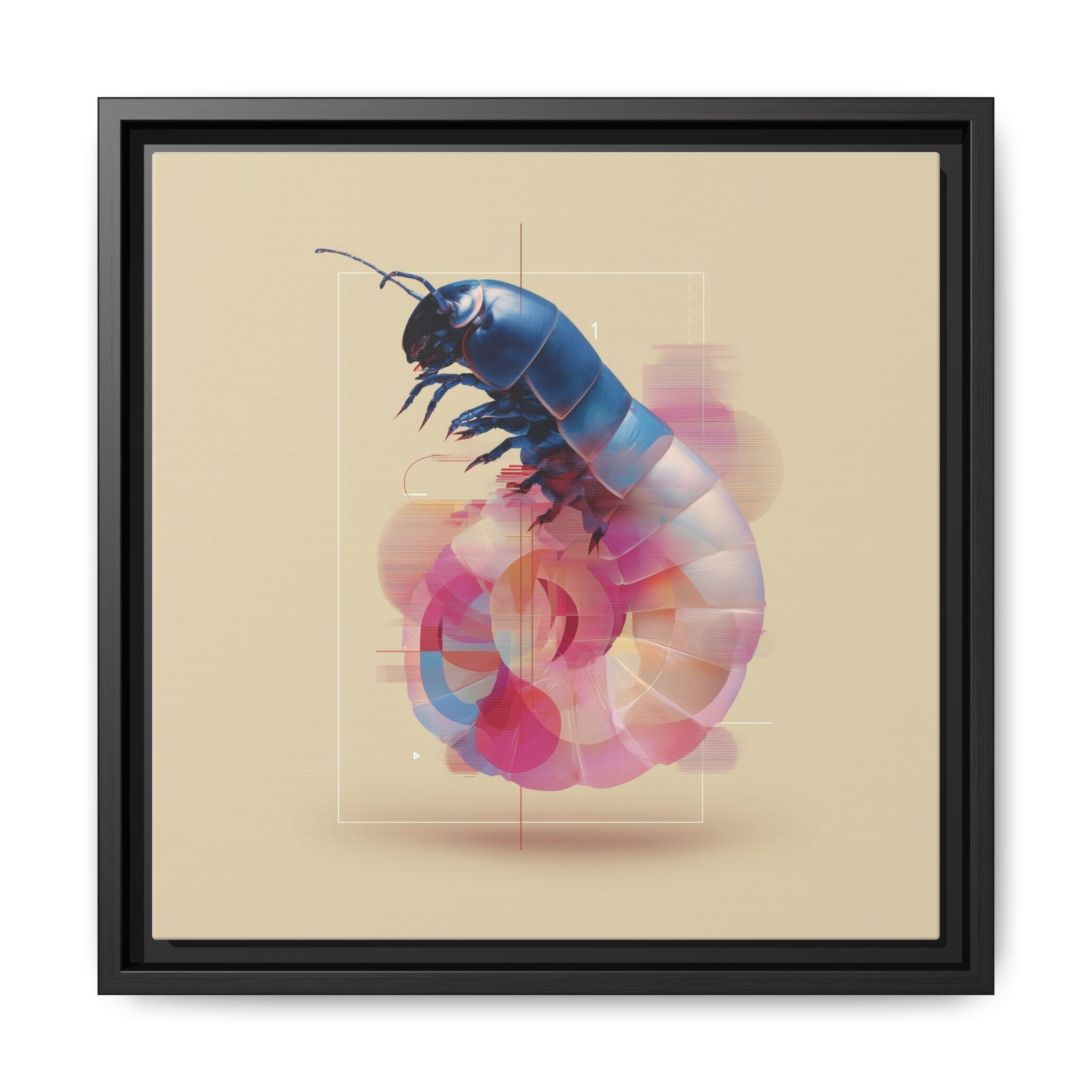 Exoskeleton Enigma: Digital Glitch Isopod, Metallic Crustacean Portrait   |  Personalized & Custom Orders Available