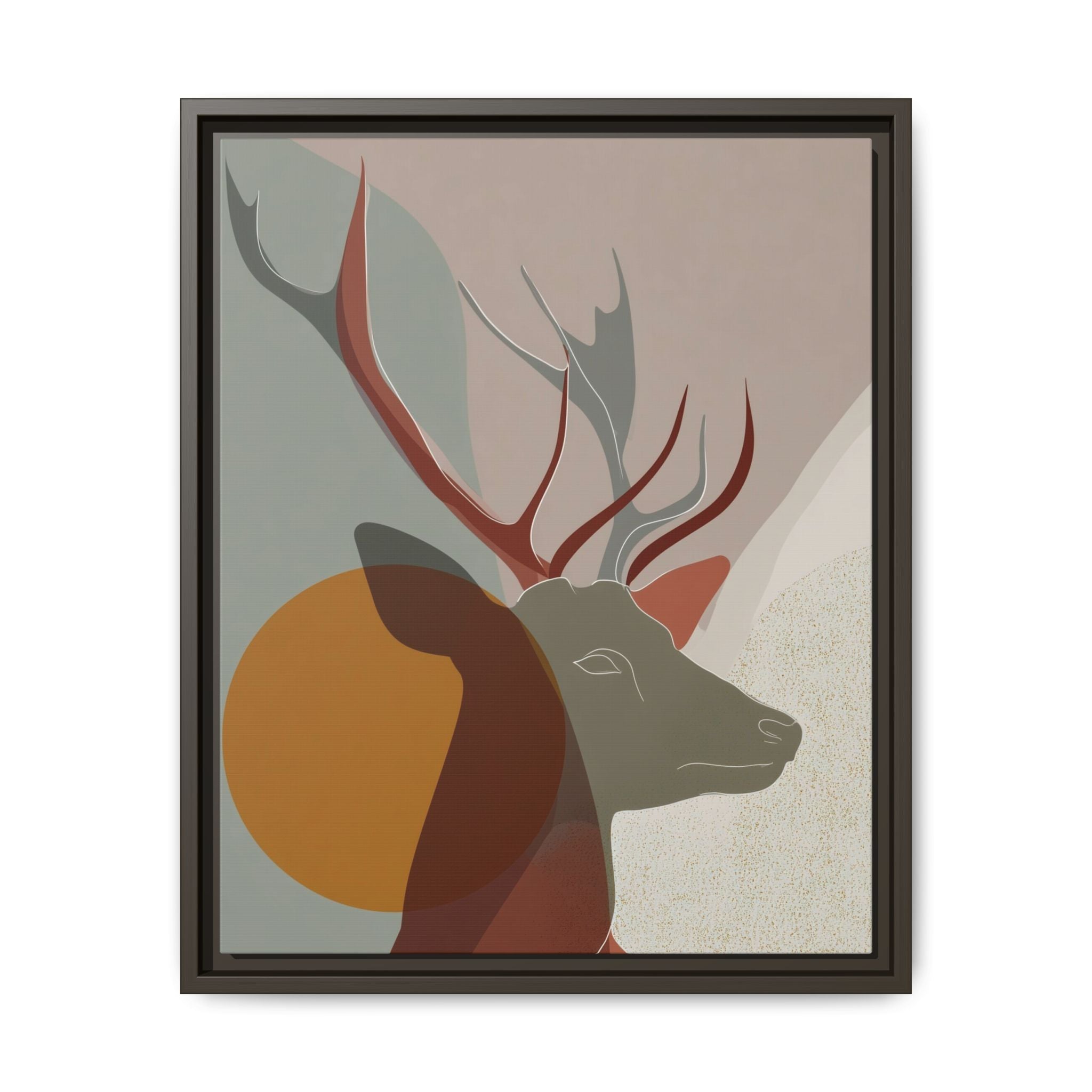 Rustic Reverie Framed Print : Minimalist Deer Profile, Contemporary Graphic Art Print   |  Personalized & Custom Orders Available